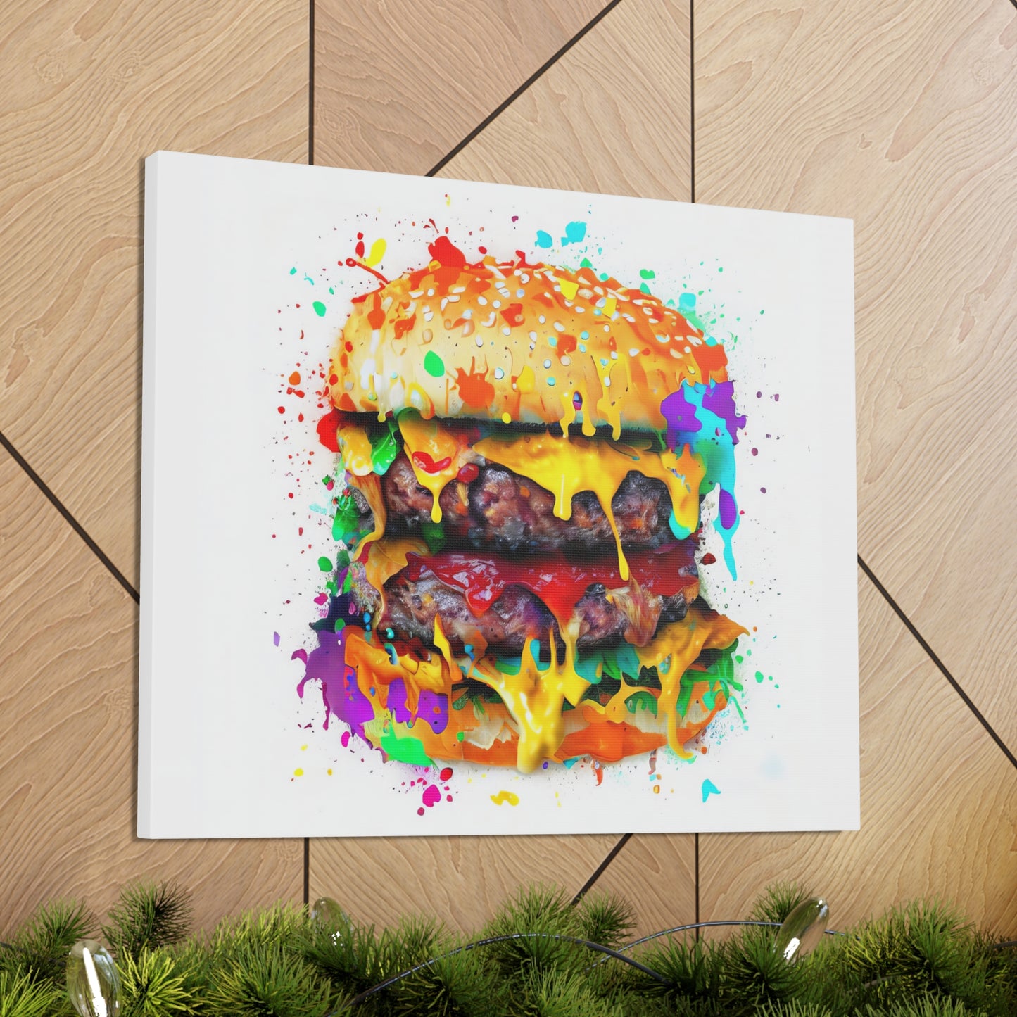 Double Cheese Burger - Canvas Wall Art