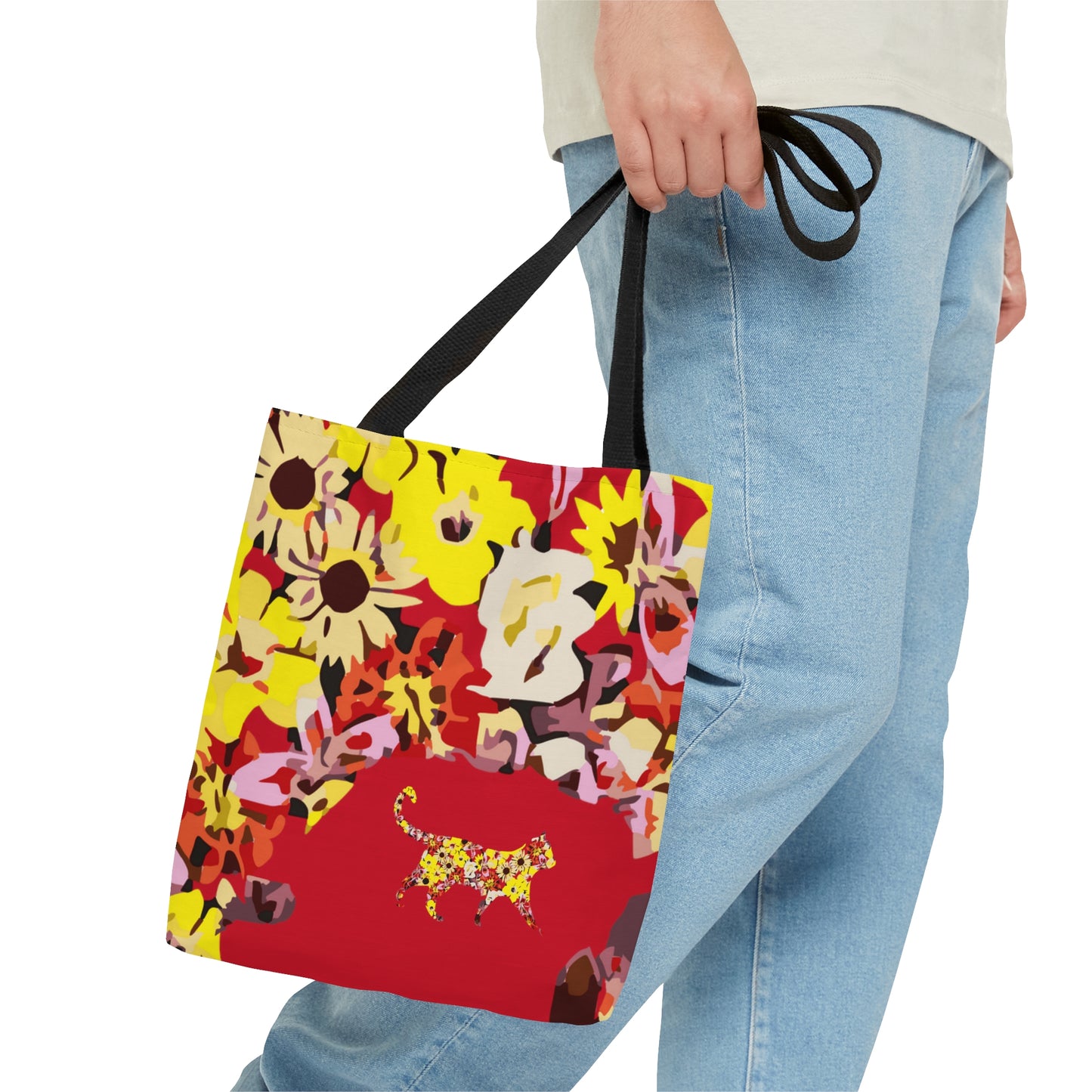 Floral Cat Tote Bag