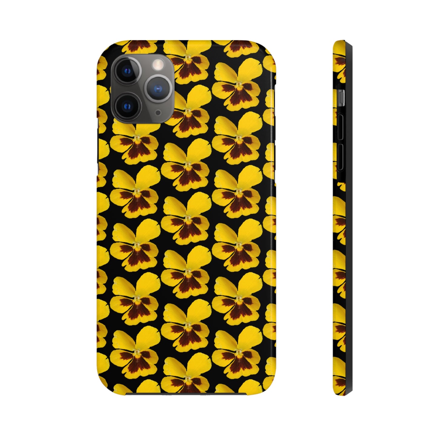 Yellow Pansy Black Tough Phone Case