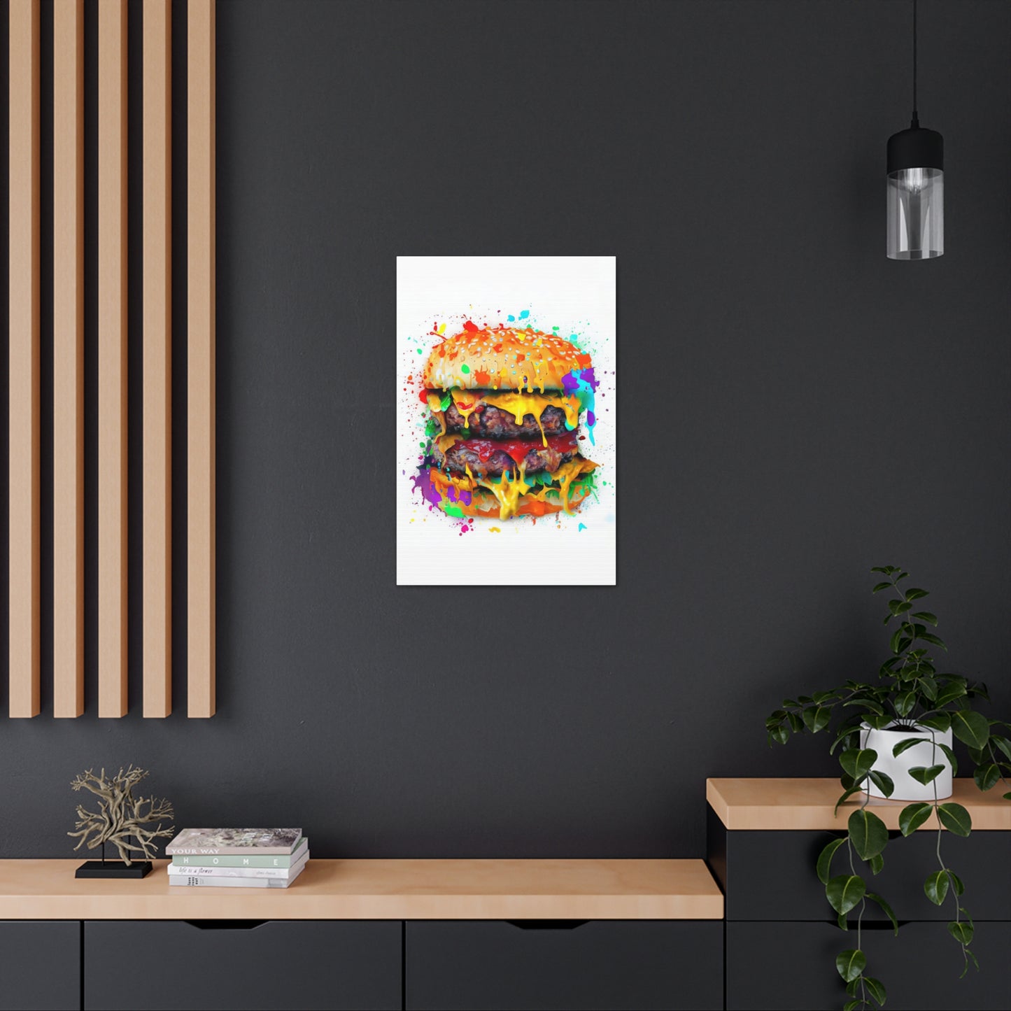 Double Cheese Burger  - Canvas Wall Art