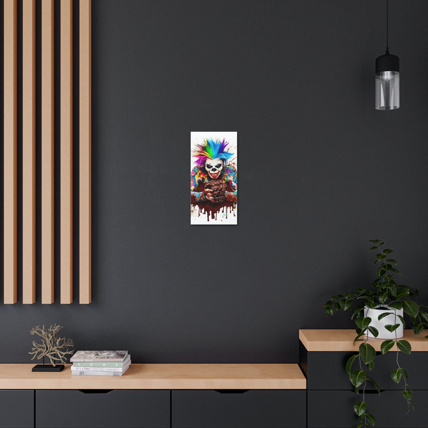 Creepy Clown Chocolate Ice Cream  - Canvas Wall Art