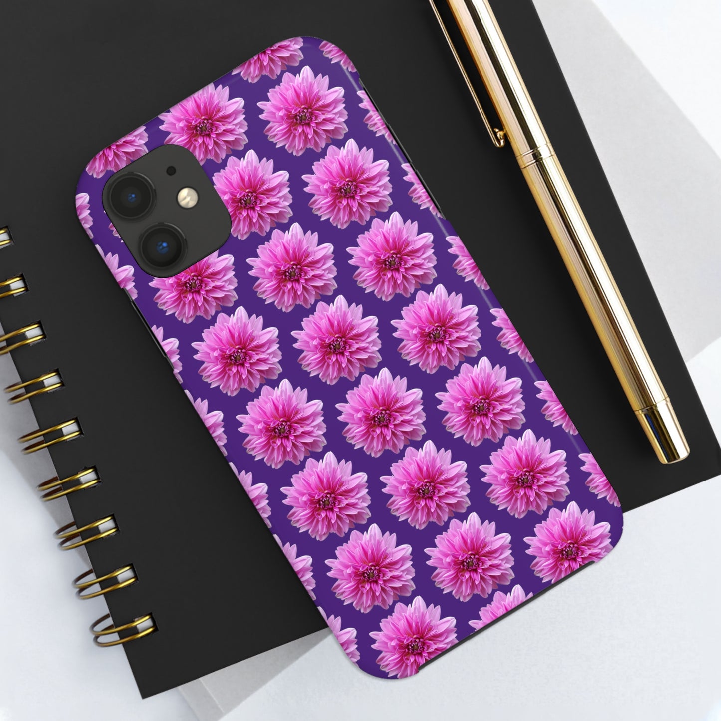 Pink Dahlia Purple Tough Phone Case