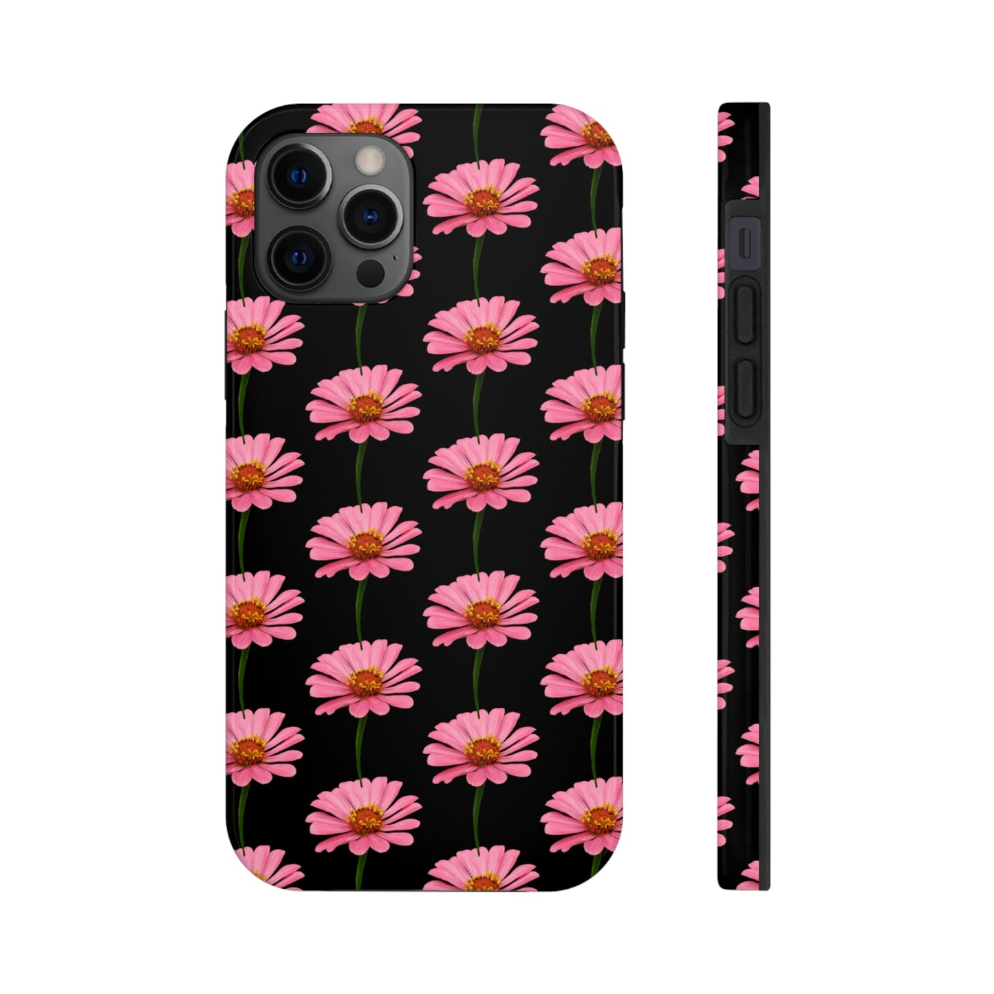 Pink Zinnia Black Tough Phone Case