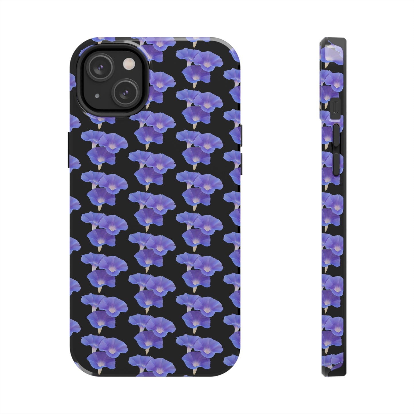 Purple Morning Glory Black Tough Phone Case