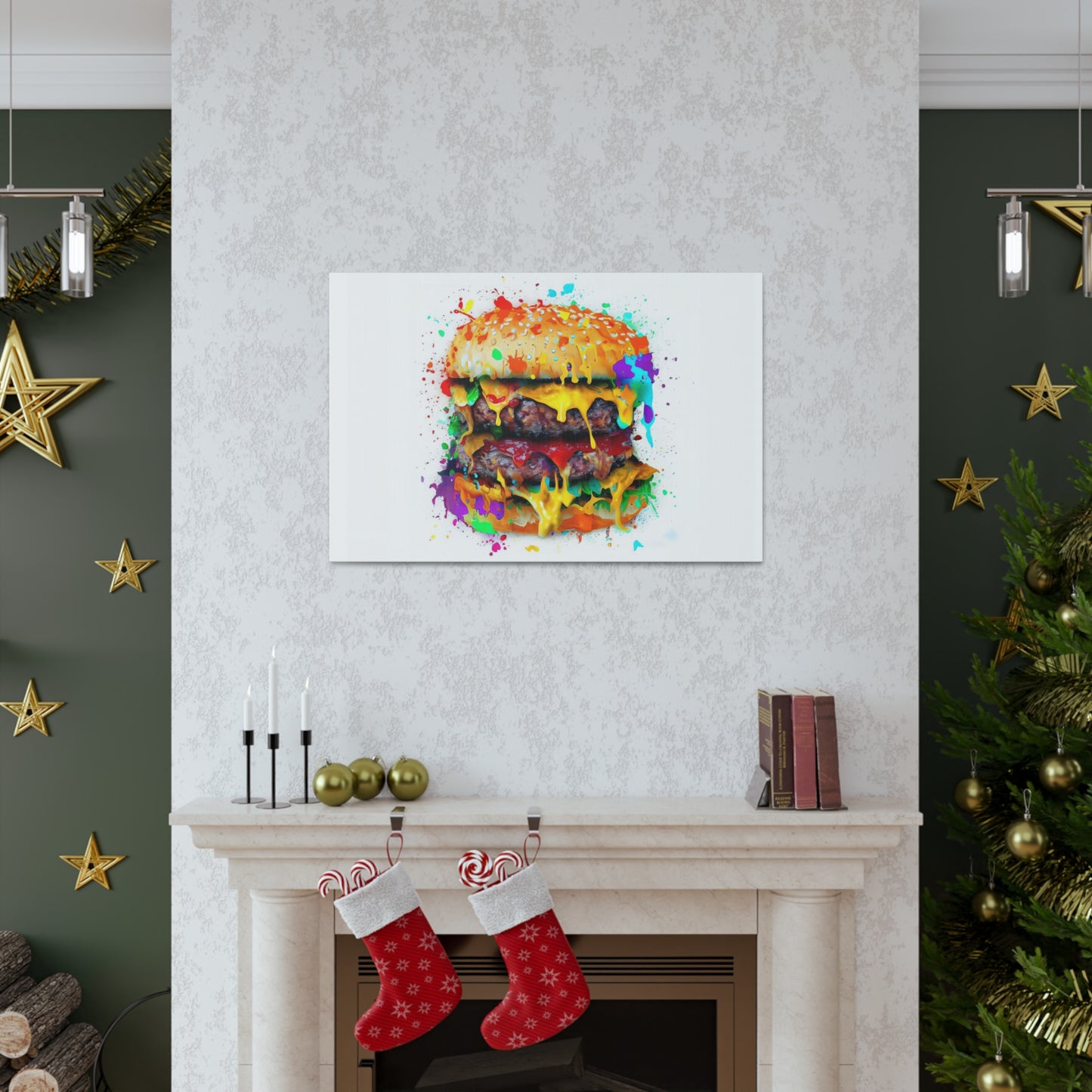 Double Cheese Burger  - Canvas Wall Art