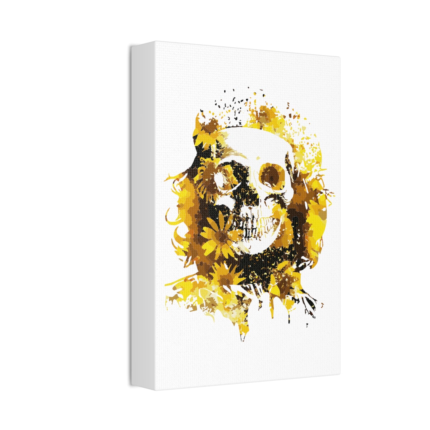 Sunflower Skull Canvas Stretched, 1.5''