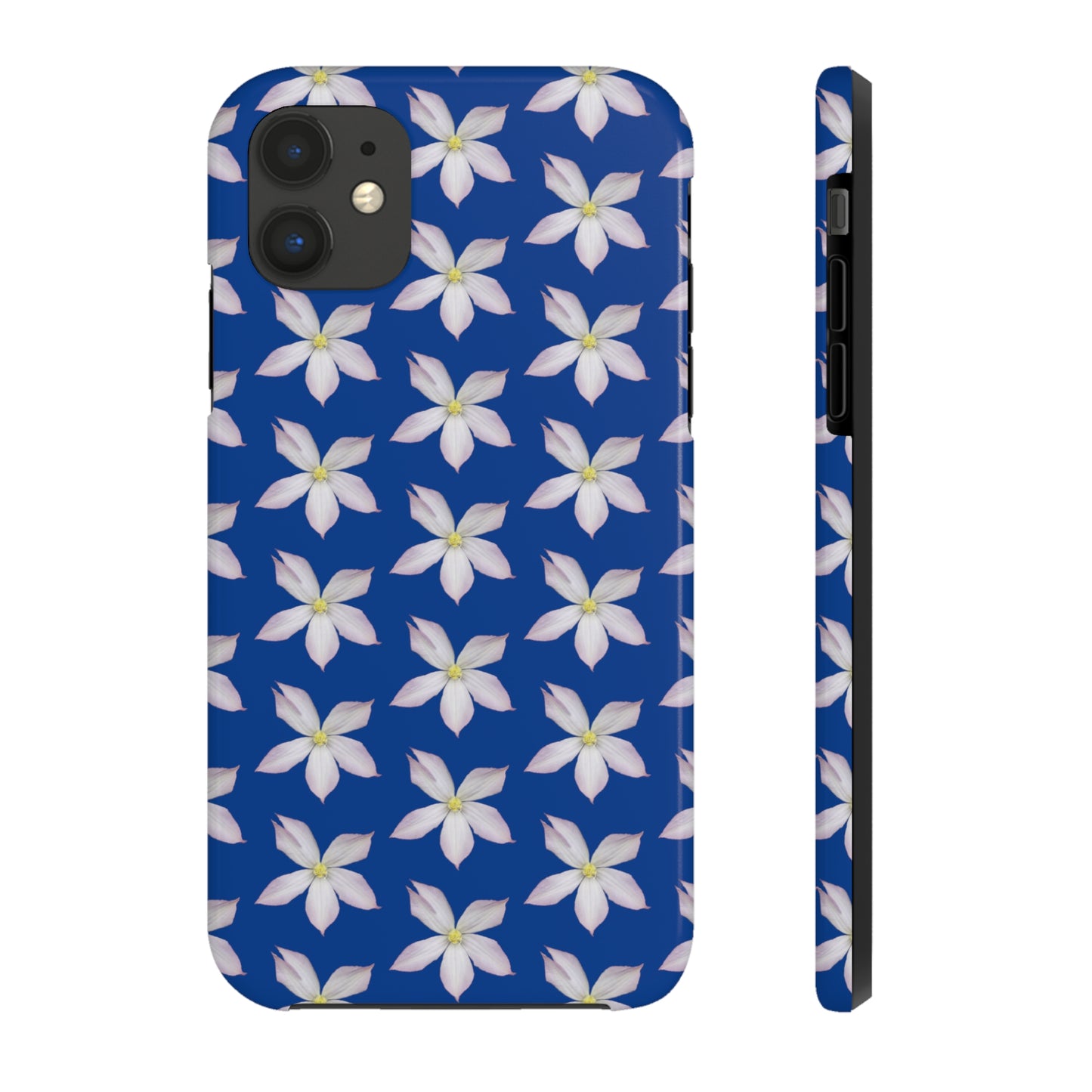 White Clematis Blue Tough Phone Case