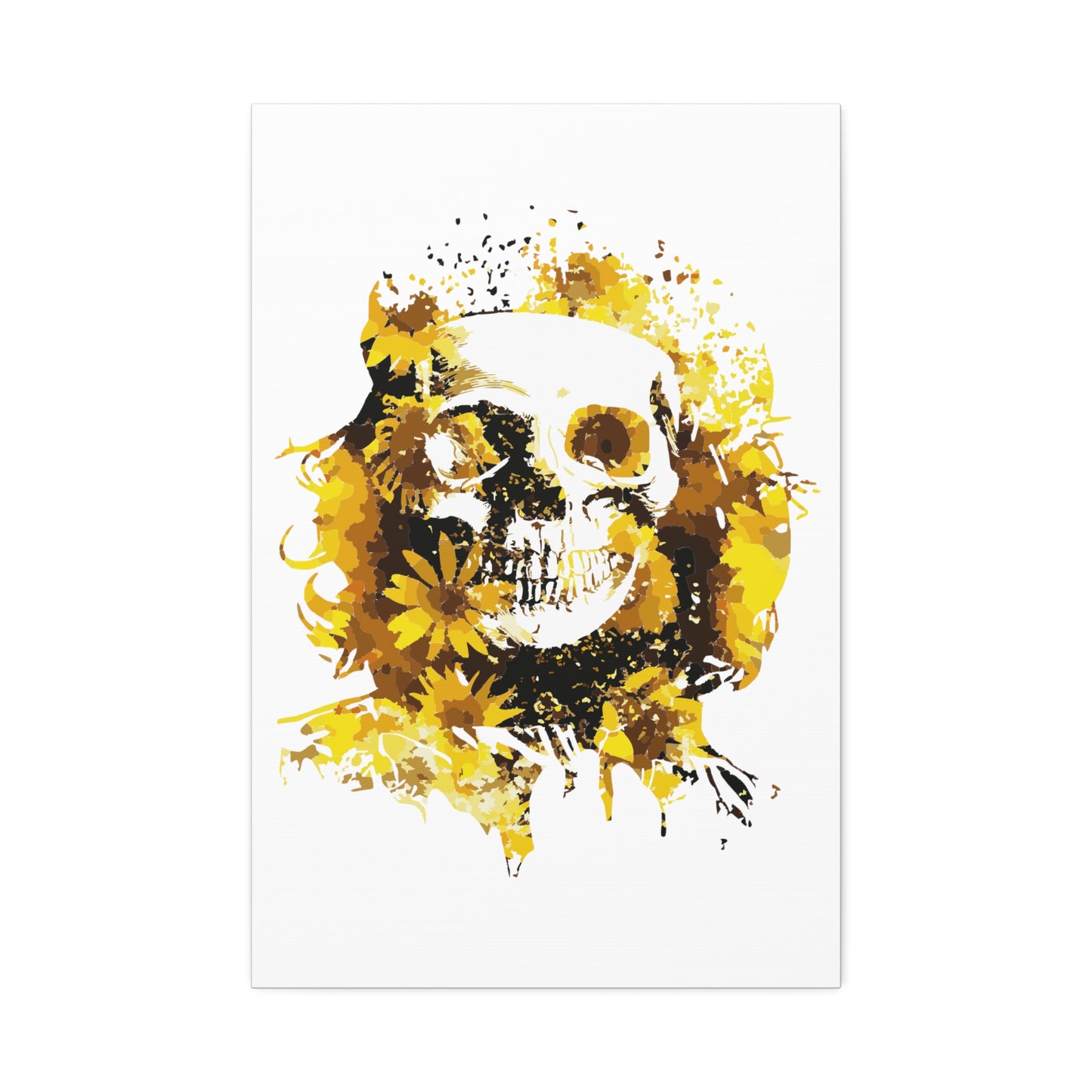 Sunflower Skull Canvas Stretched, 1.5''