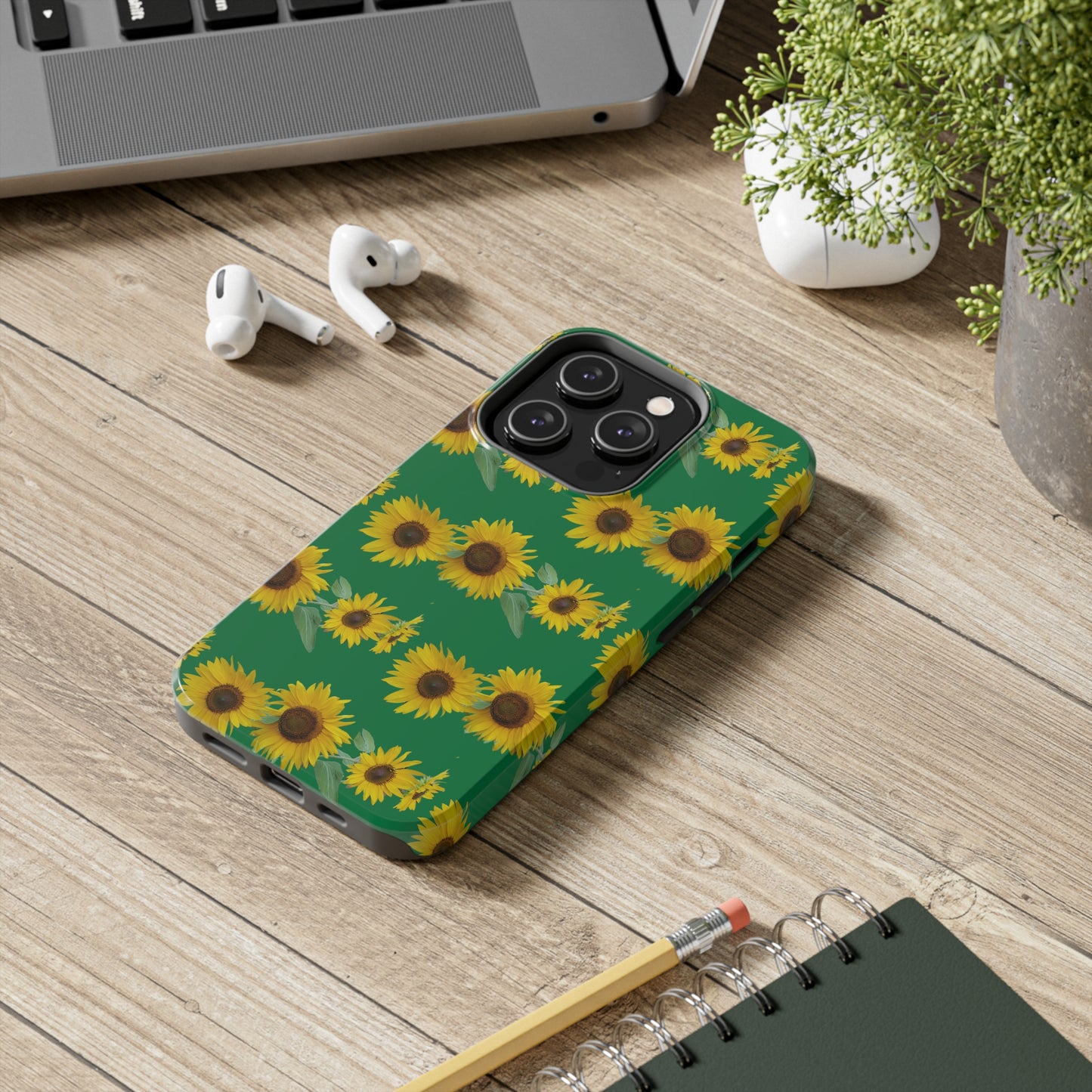 Sunflower Cluster Green Tough Phone Case