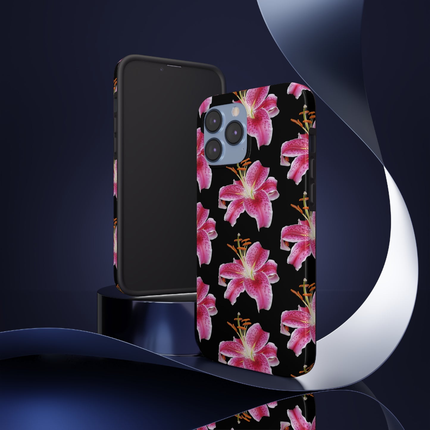 Stargazer Lily Black Tough Phone Case