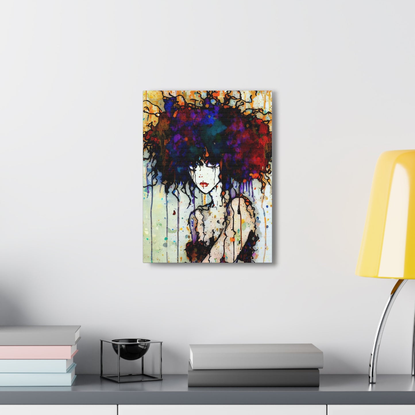 Girl with Big Hair  - Canvas Wall Art