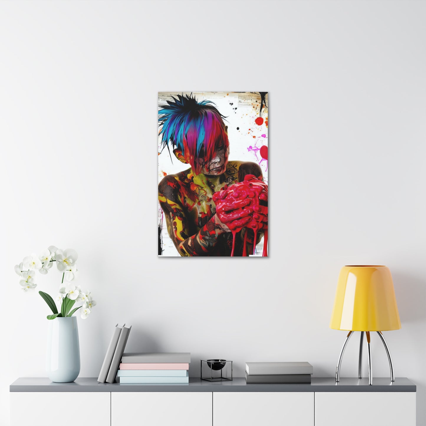 Tattooed Boy with Big Heart  - Canvas Wall Art