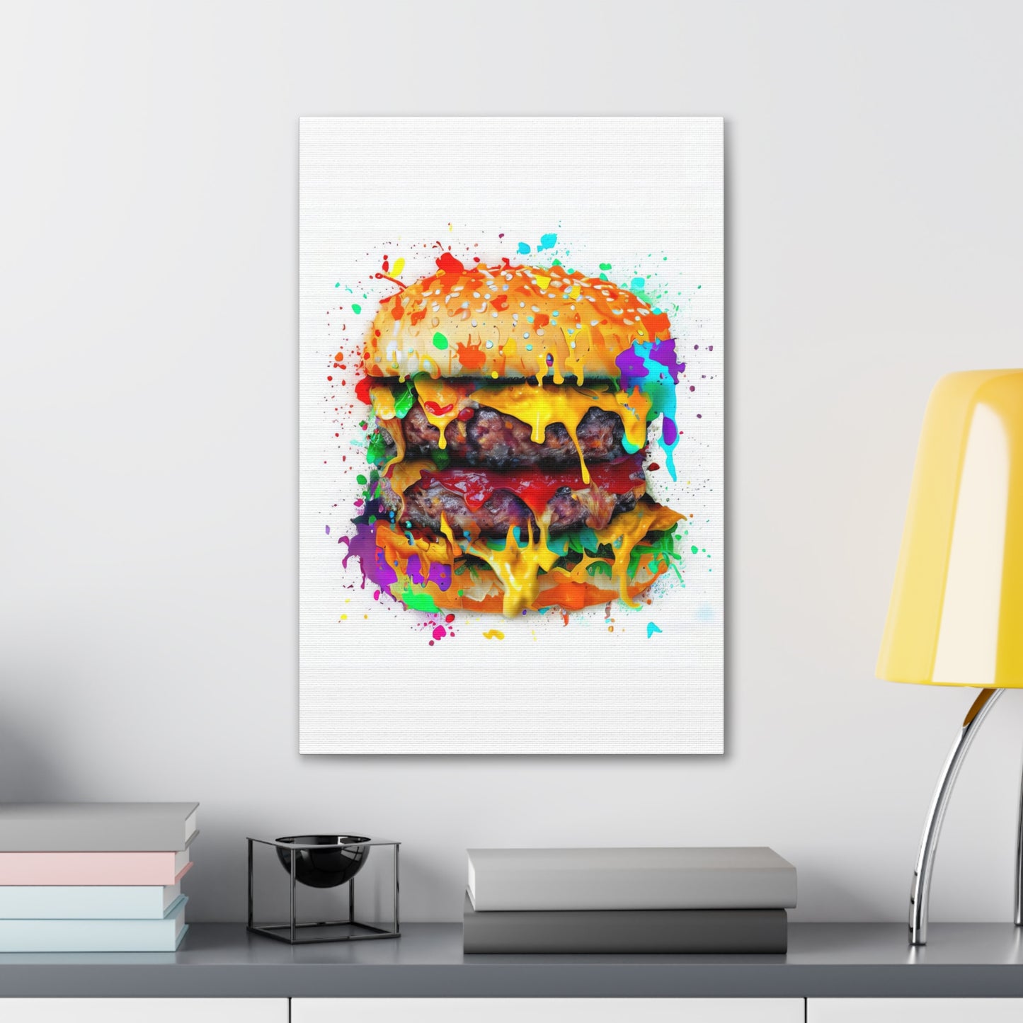 Double Cheese Burger  - Canvas Wall Art