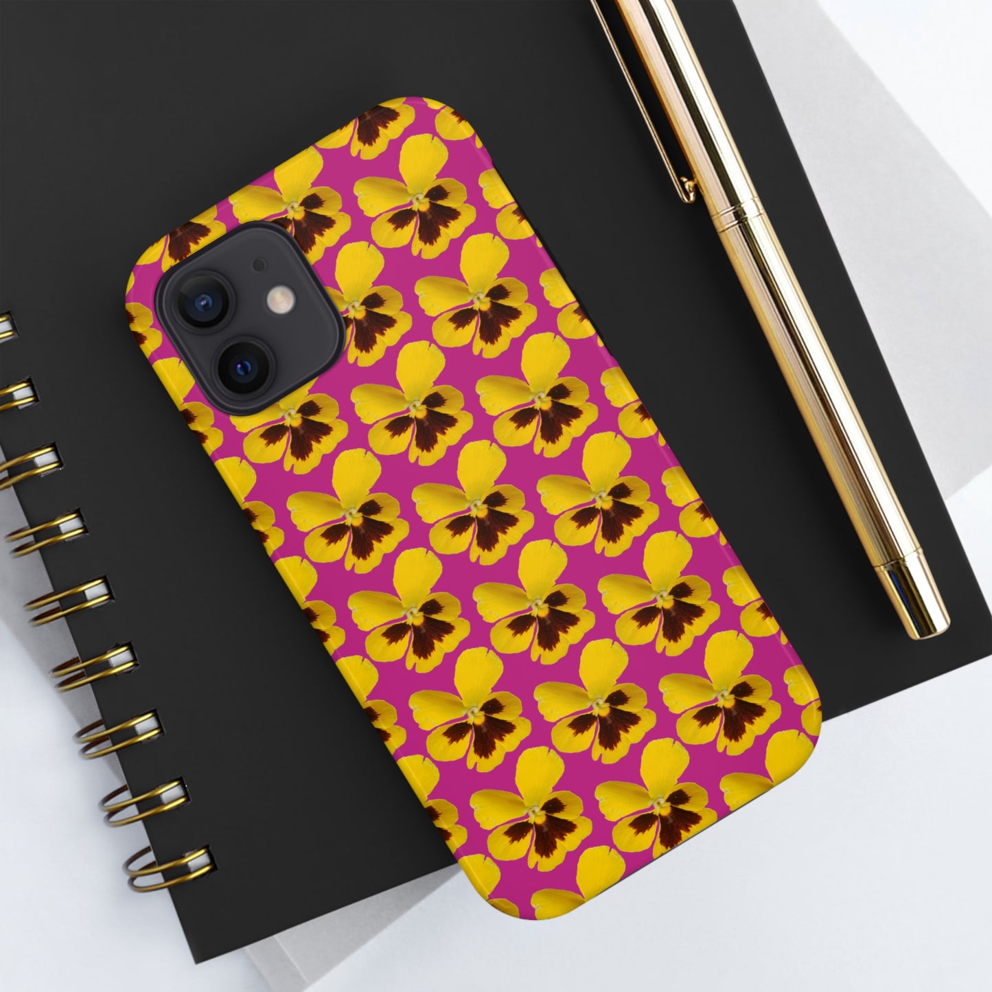 Yellow Pansy Pink Tough Phone Case