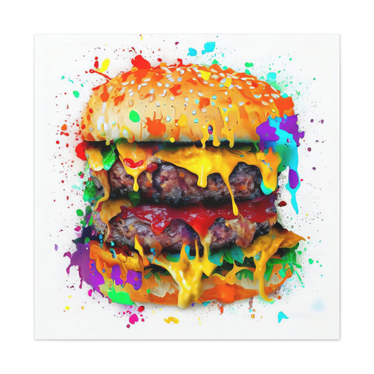Double Cheese Burger  - Canvas Wall Art