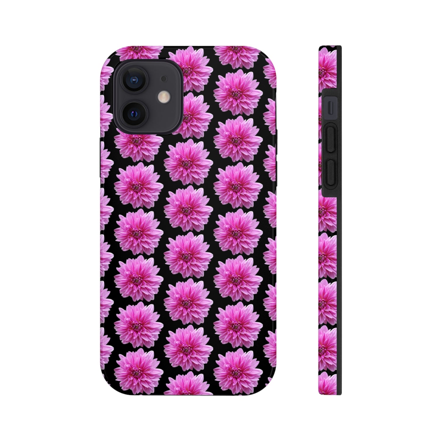 Pink Dahlia Black Tough Phone Case