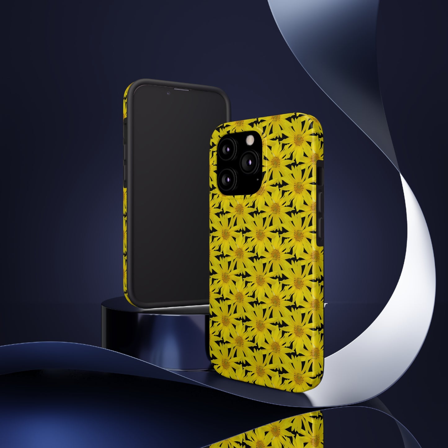 Wall Sunflower Black Tough Phone Case