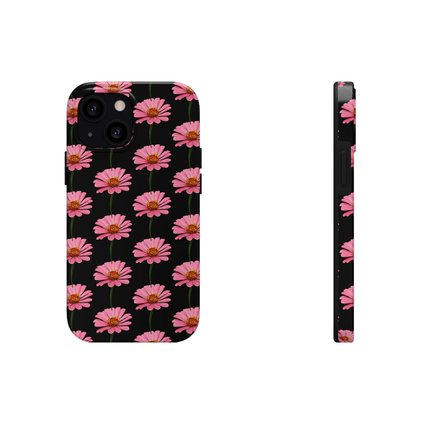 Pink Zinnia Black Tough Phone Case