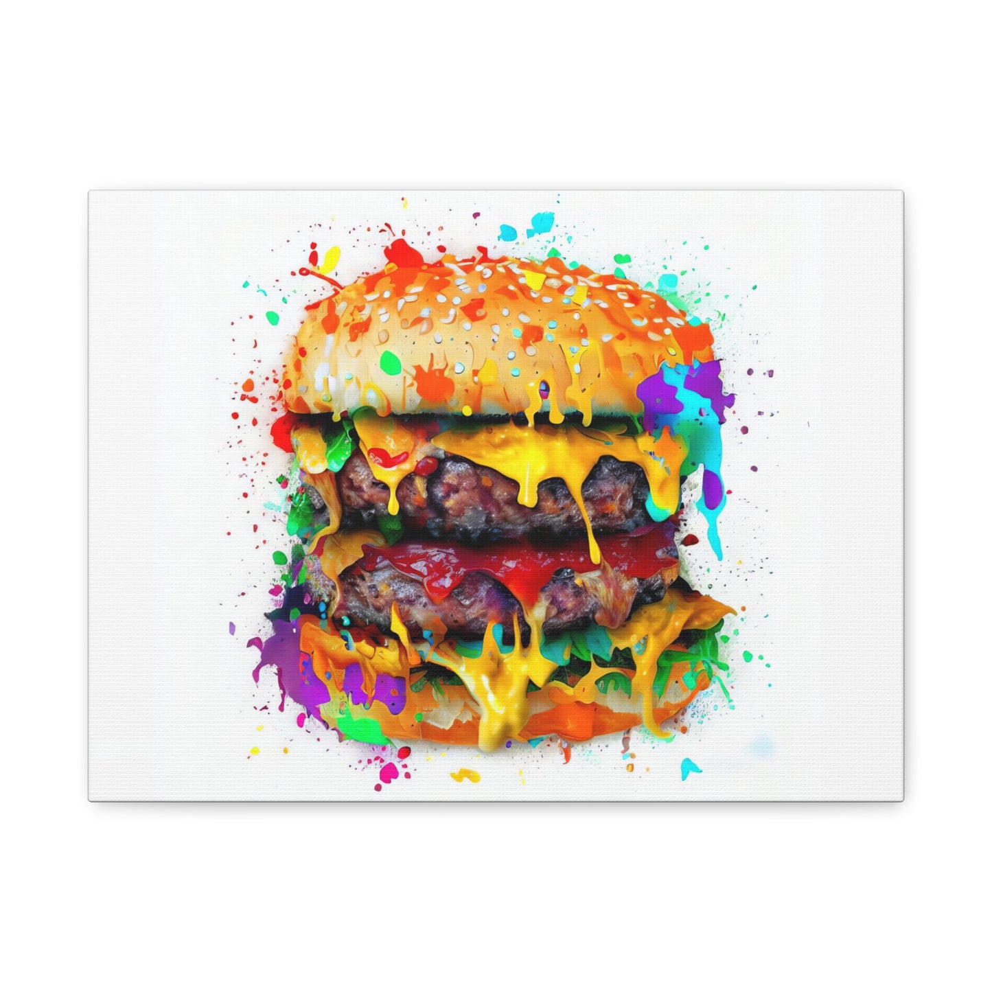 Double Cheese Burger  - Canvas Wall Art