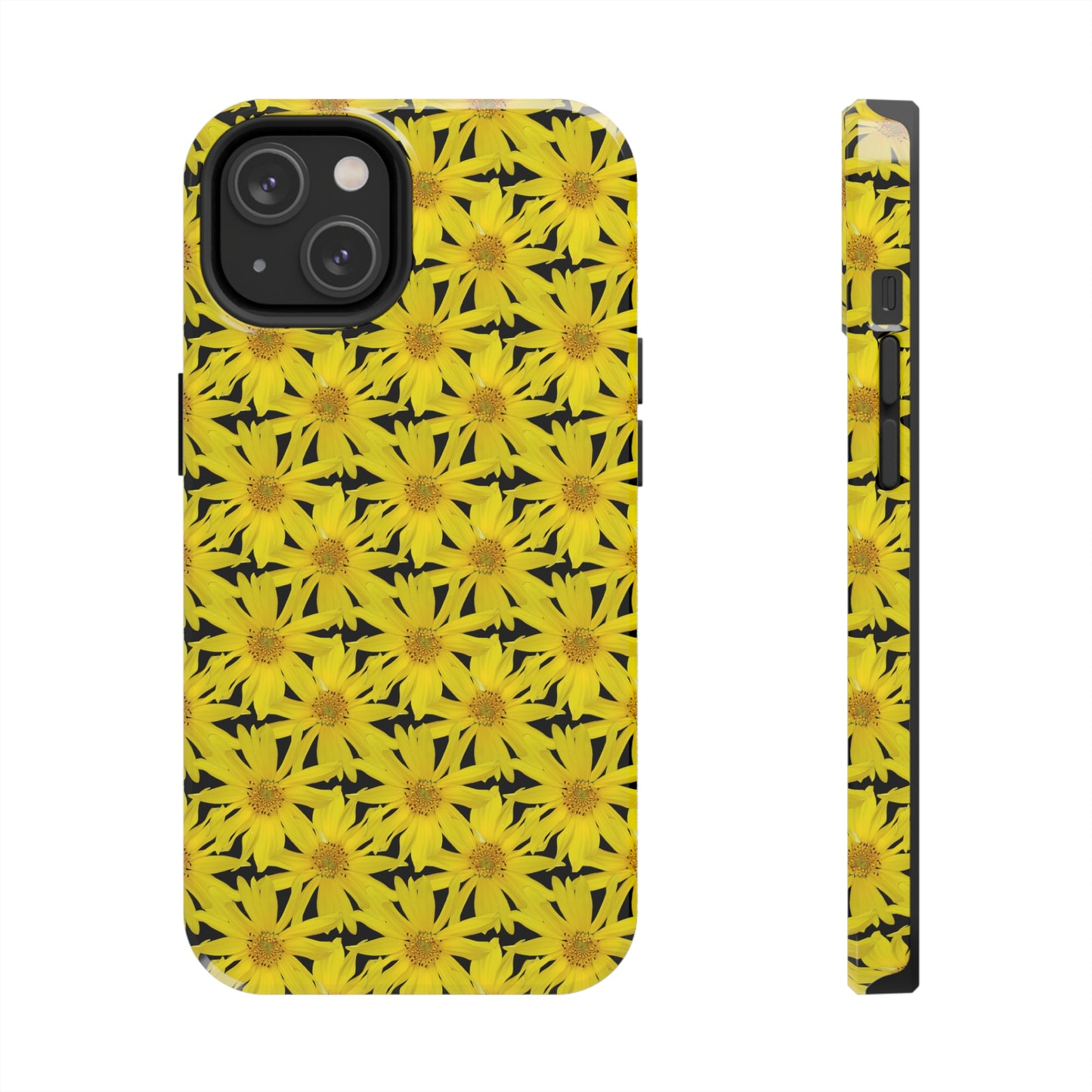 Wall Sunflower Black Tough Phone Case