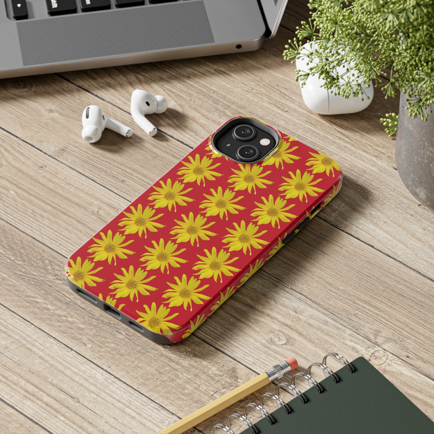 Wild Sunflower Red Tough Phone Case