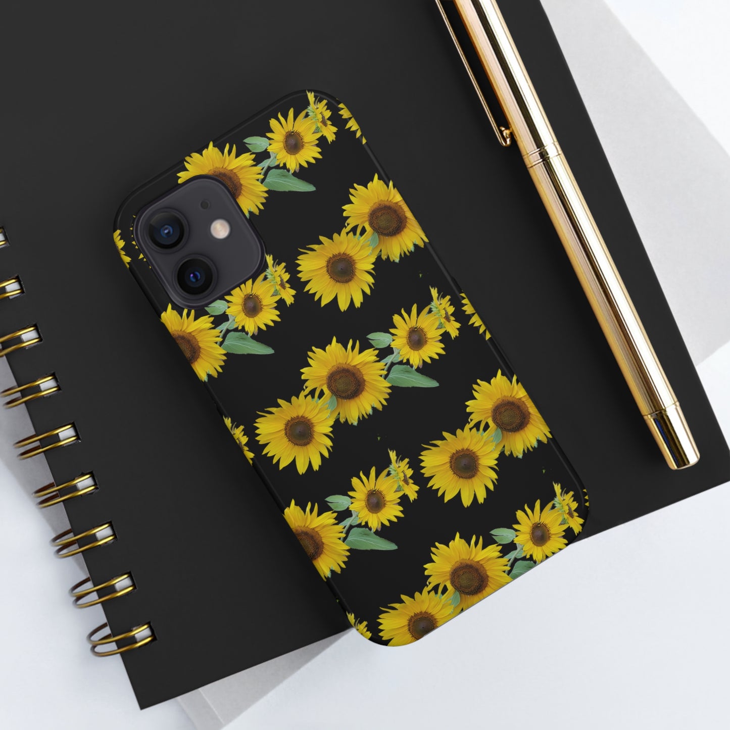 Sunflower Cluster Black Tough Phone Case