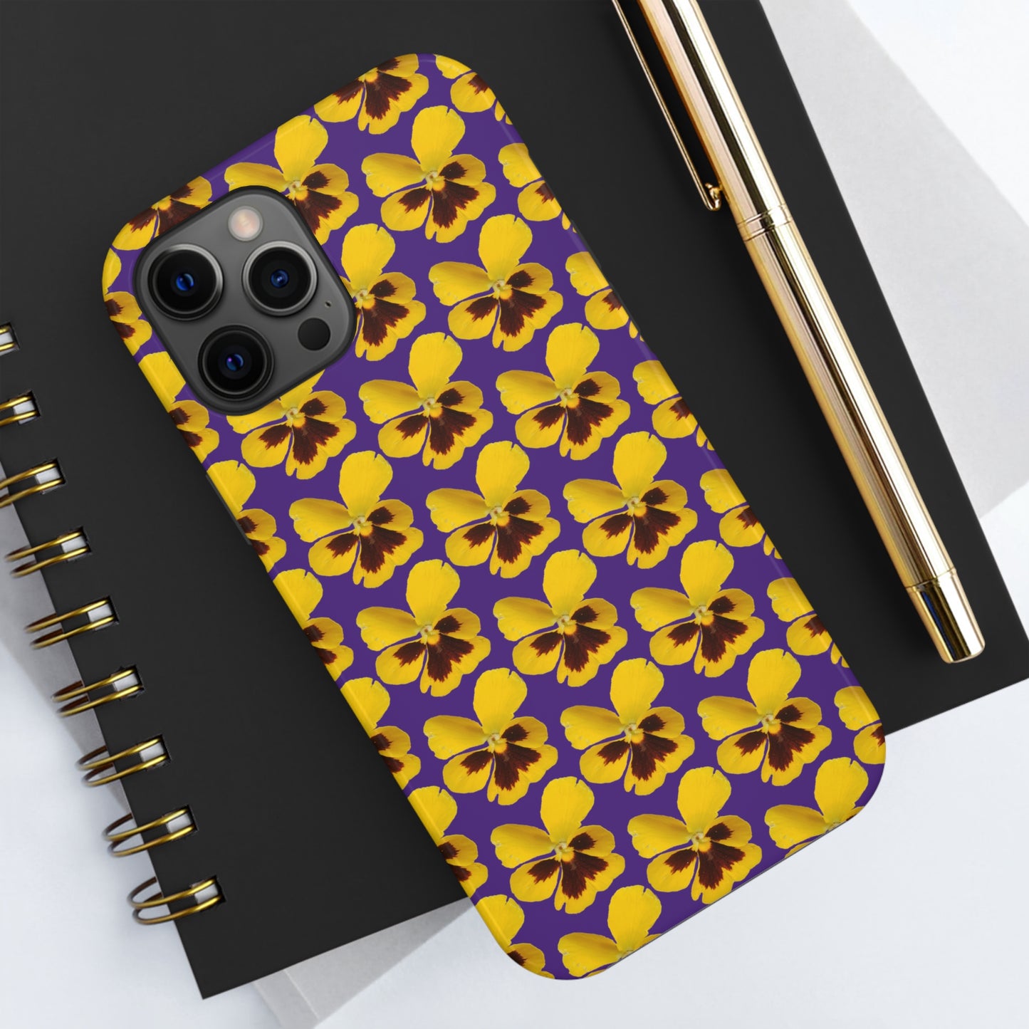 Yellow Pansy Purple Tough Phone Case