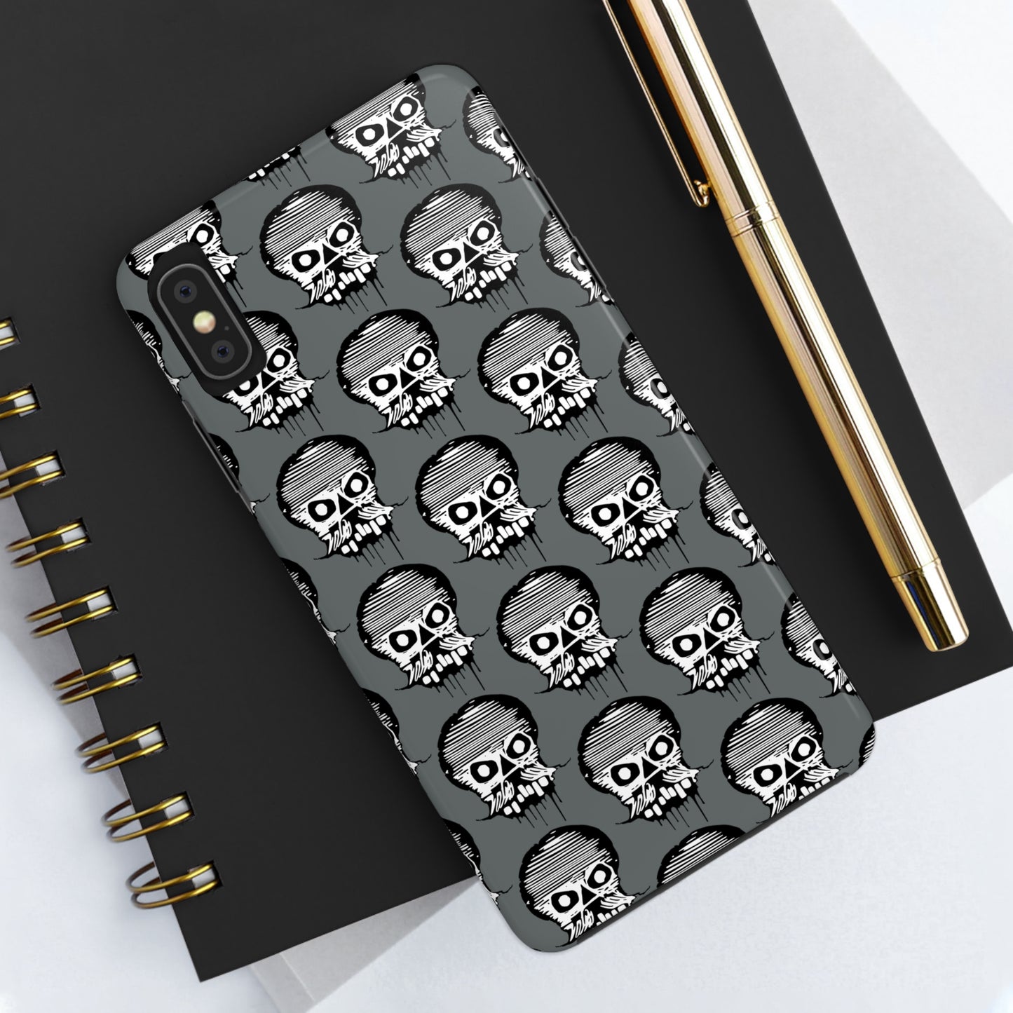 Skull Grey Tough Phone Case