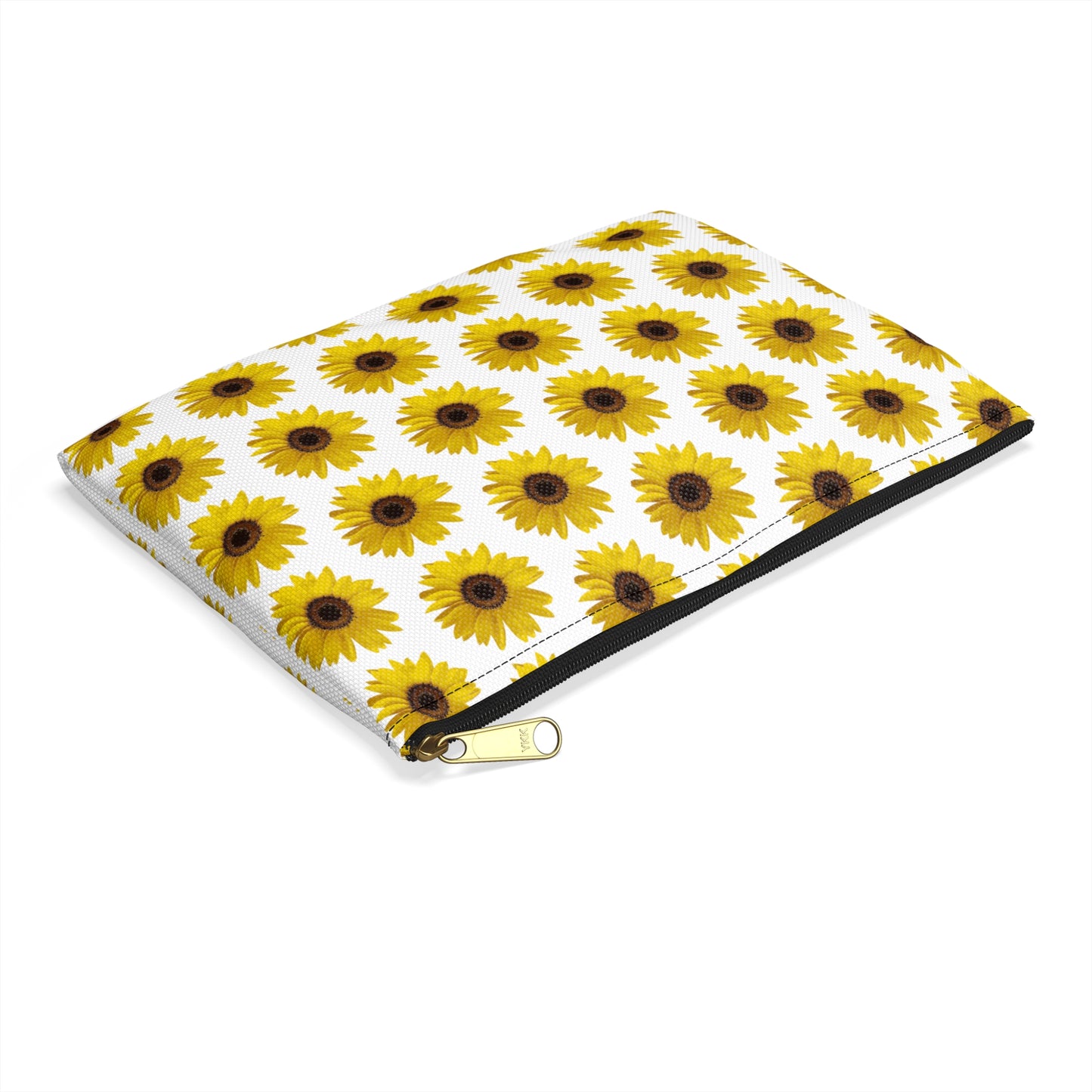 Sunflower White Accessory Pouch