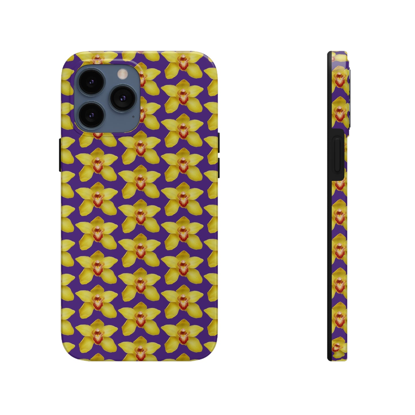 Yellow Cymbidium Orchid Purple Tough Phone Case