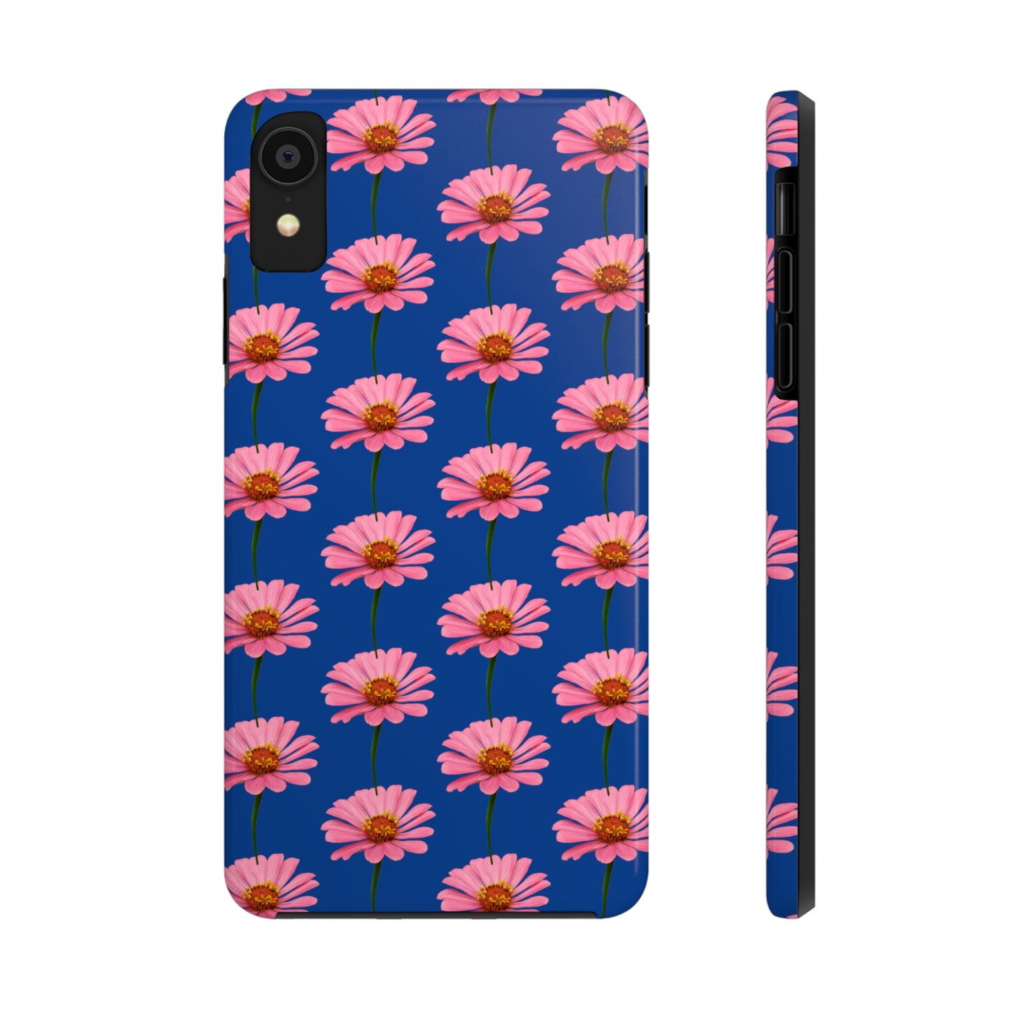 Pink Zinnia Blue Tough Phone Case