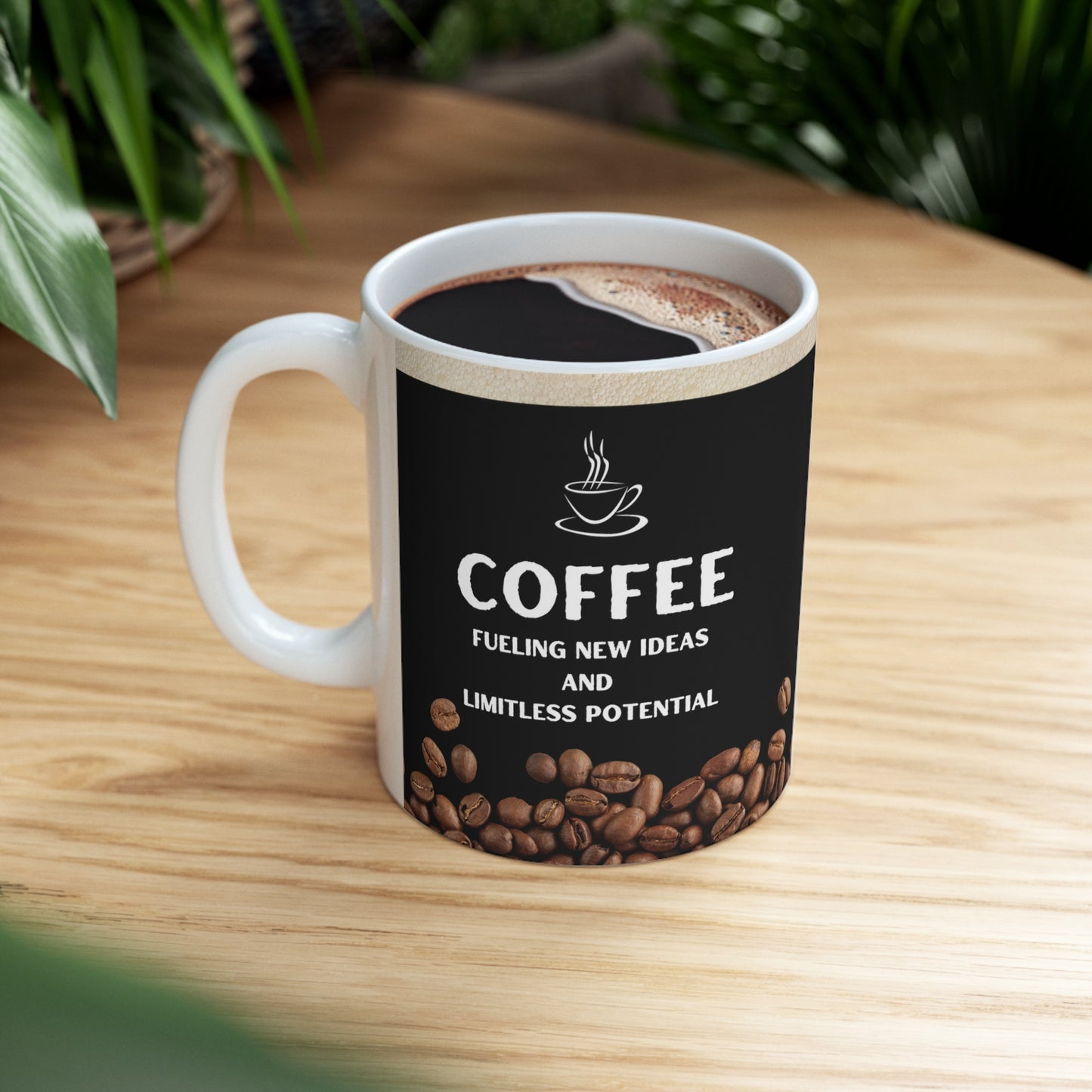 Black Coffee Mug 11oz - Fueling New Ideas and Limitless Potential