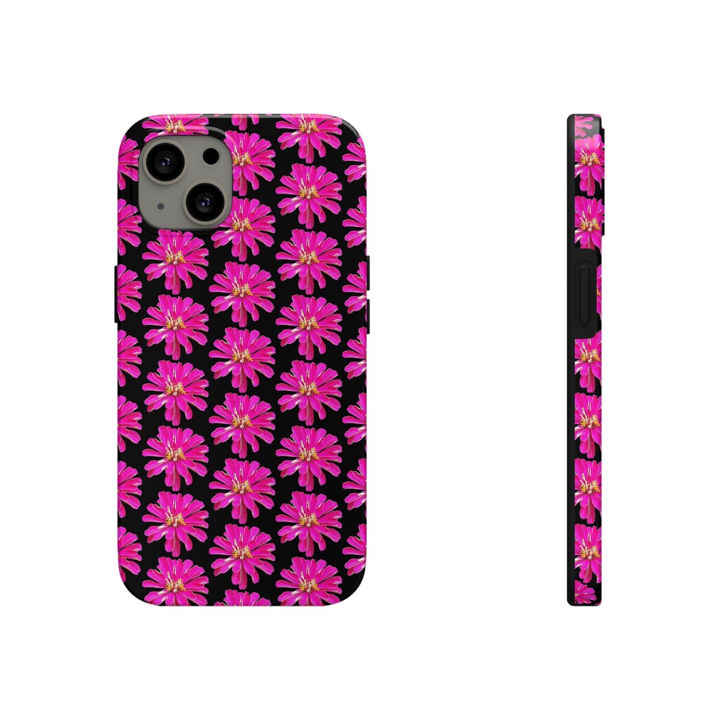 Pink Zinnia Black Tough Phone Case