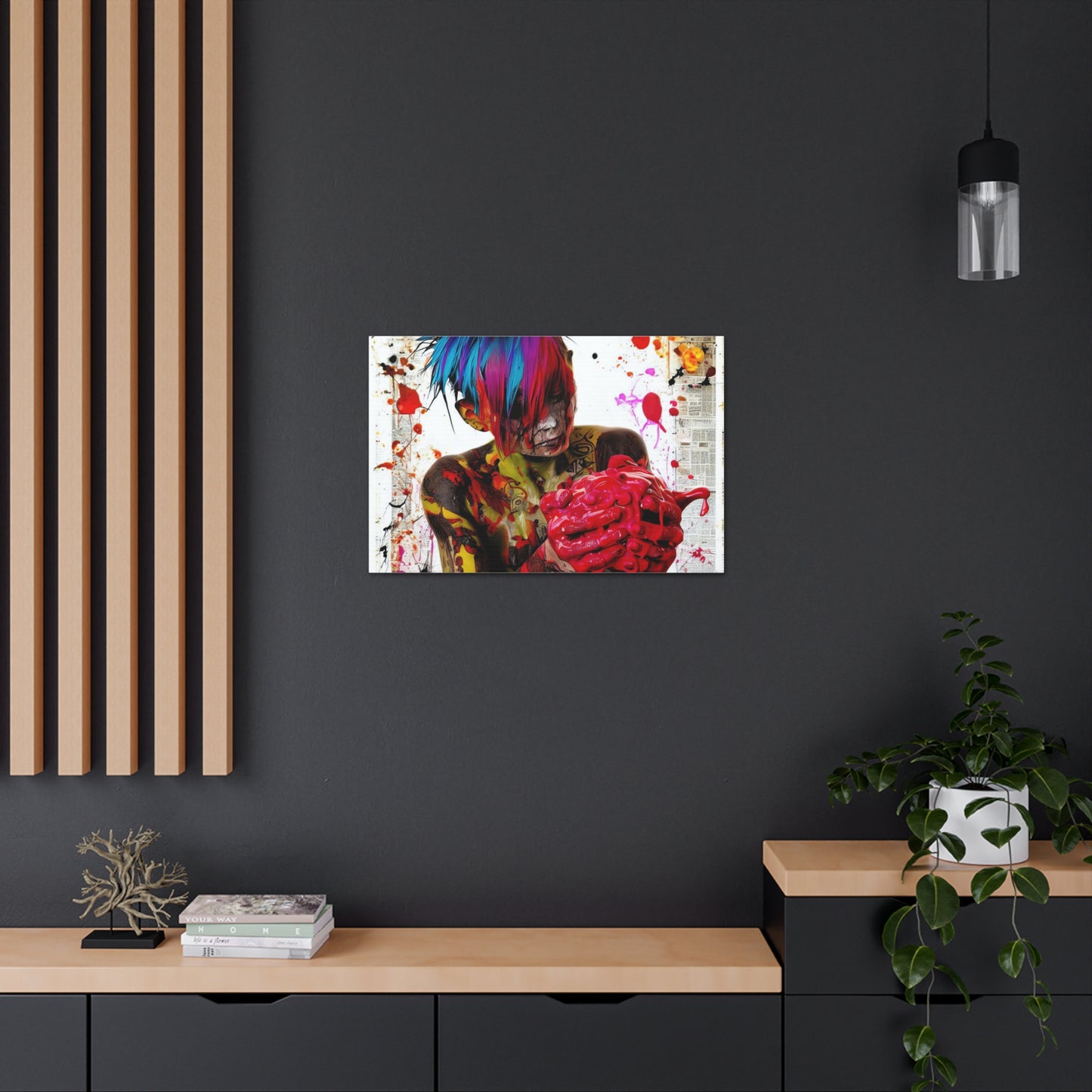 Tattooed Boy with Big Heart  - Canvas Wall Art