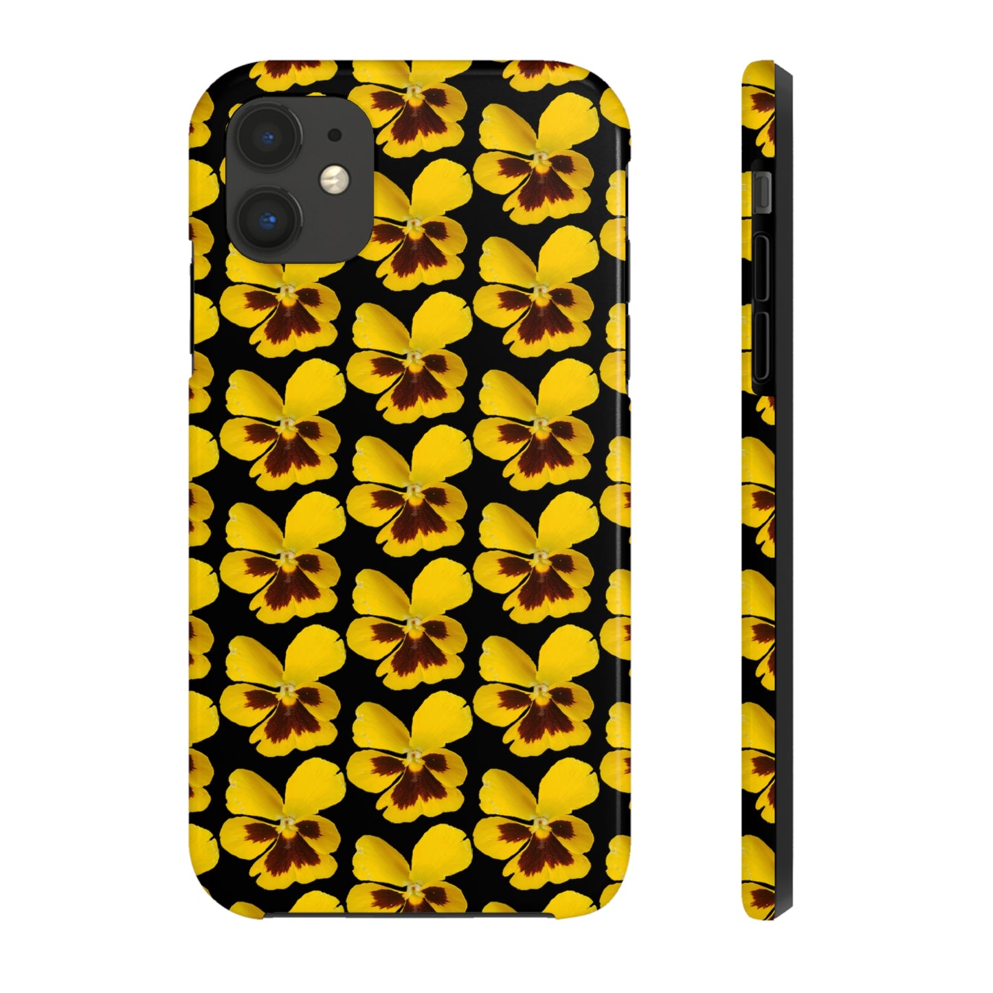 Yellow Pansy Black Tough Phone Case