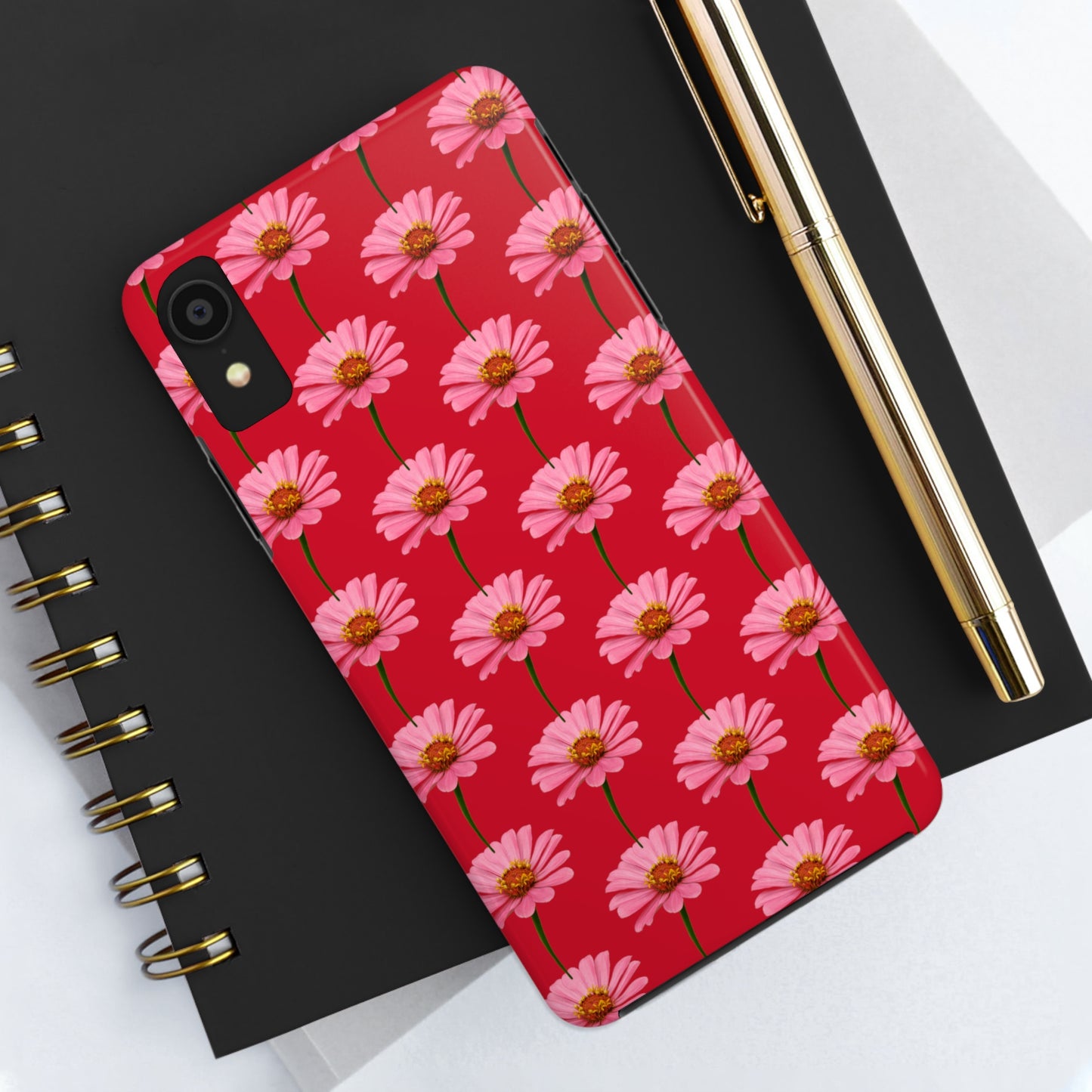 Pink Zinnia Red Tough Phone Case