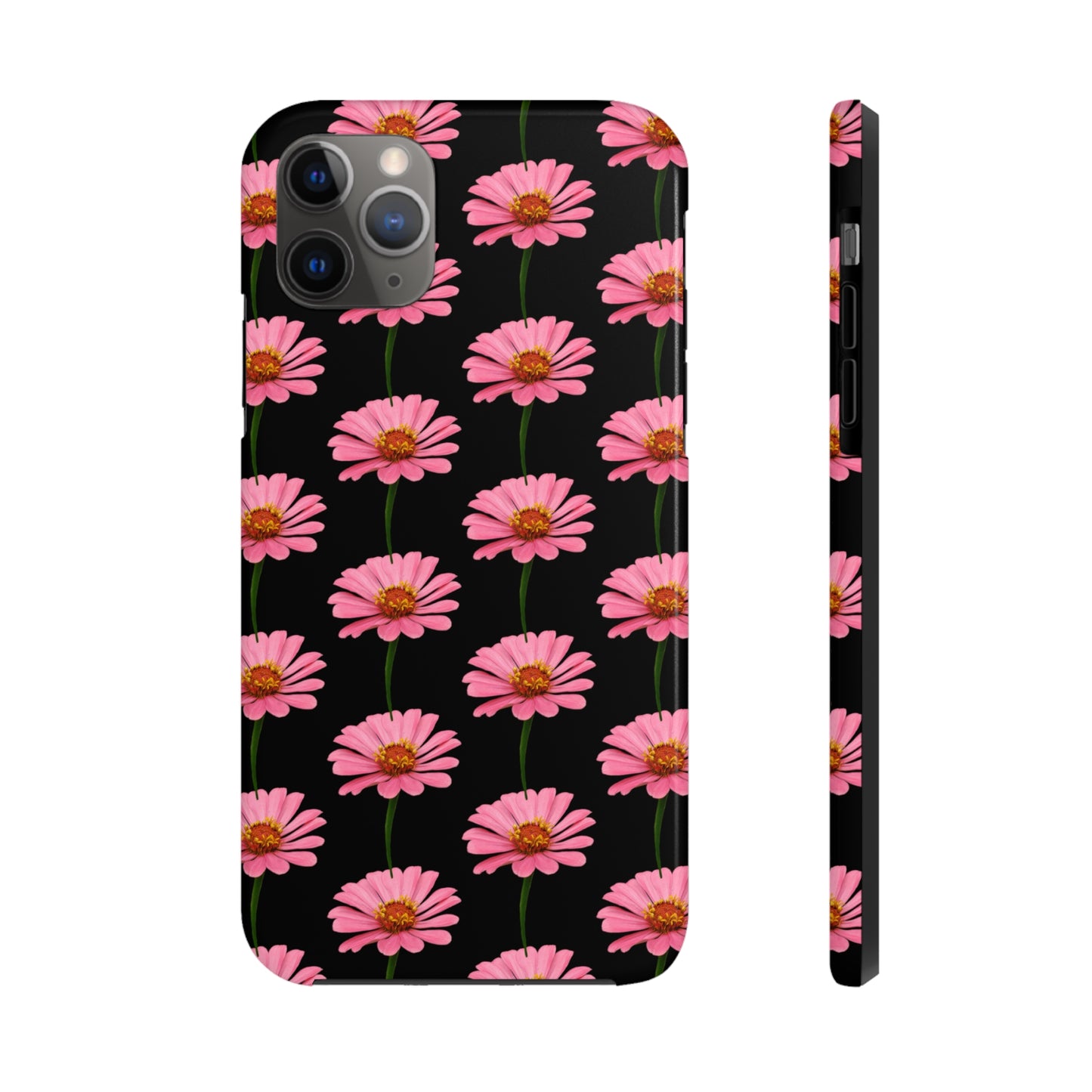 Pink Zinnia Black Tough Phone Case