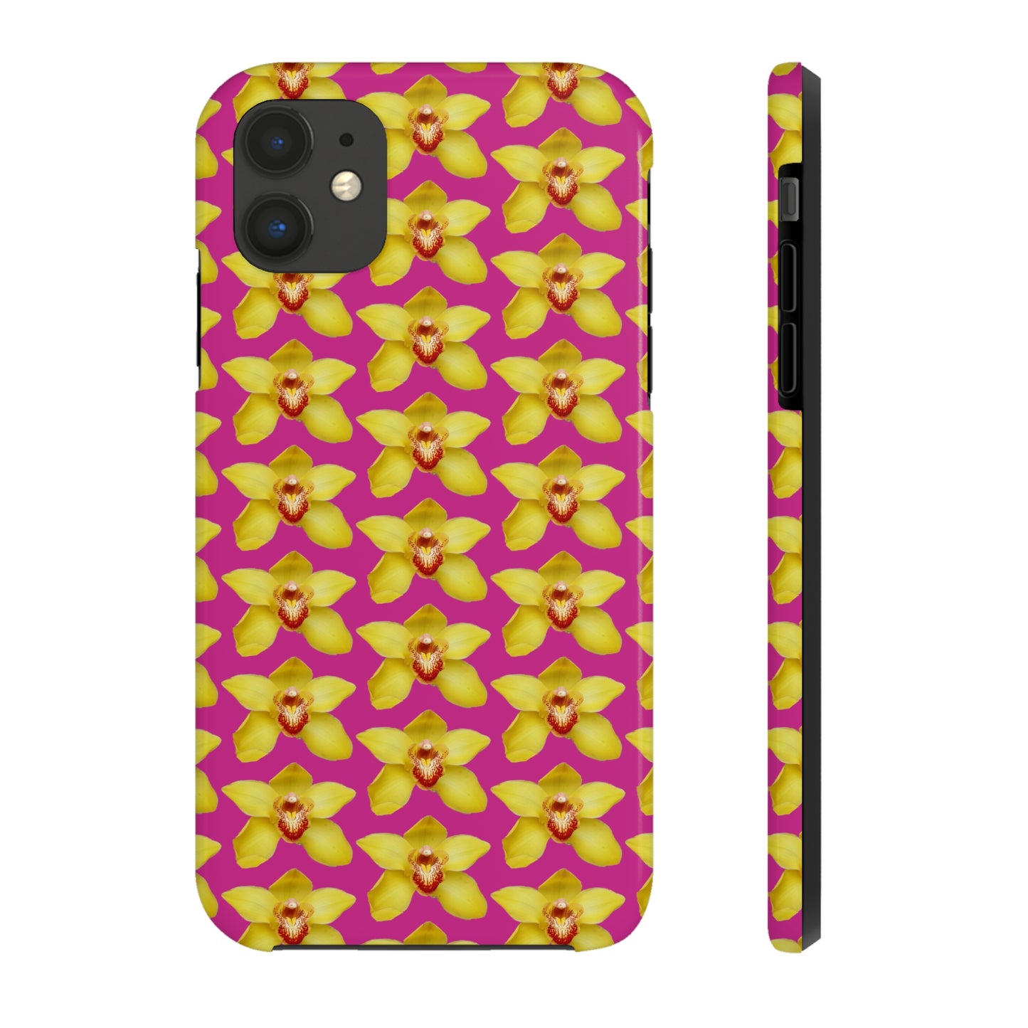 Yellow Cymbidium Orchid Pink Tough Phone Case