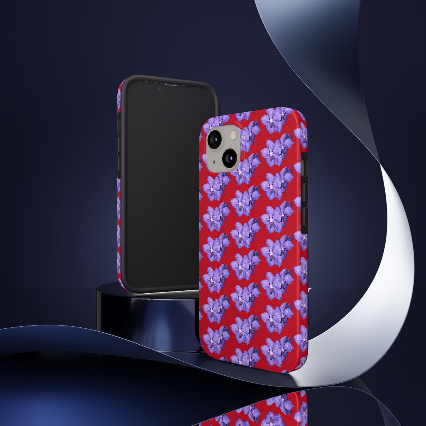 Blue Orchid Red Tough Phone Case