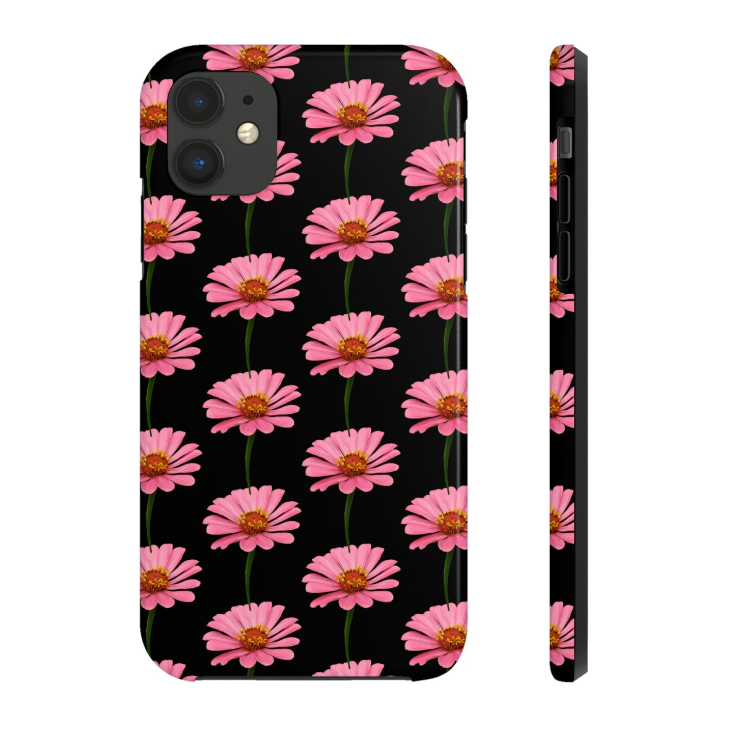 Pink Zinnia Black Tough Phone Case