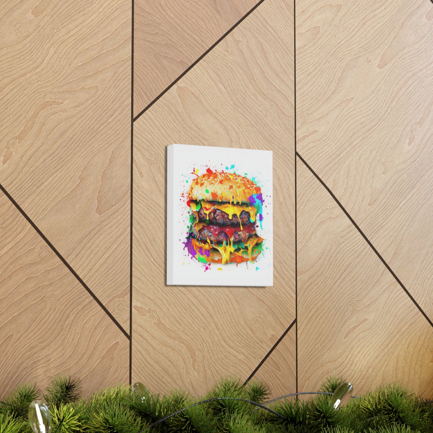 Double Cheese Burger  - Canvas Wall Art