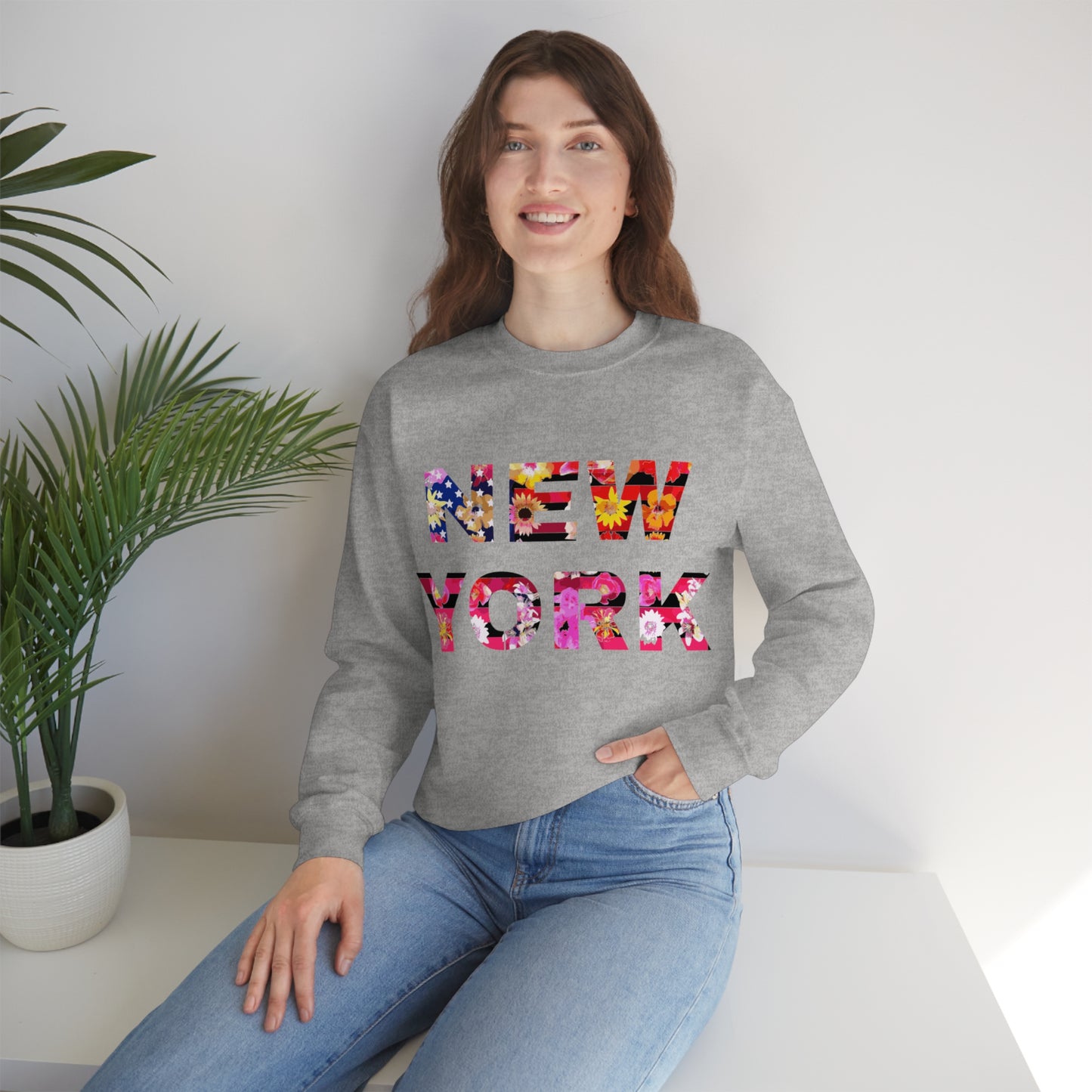 New York Floral Heavy Blend Sweatshirt