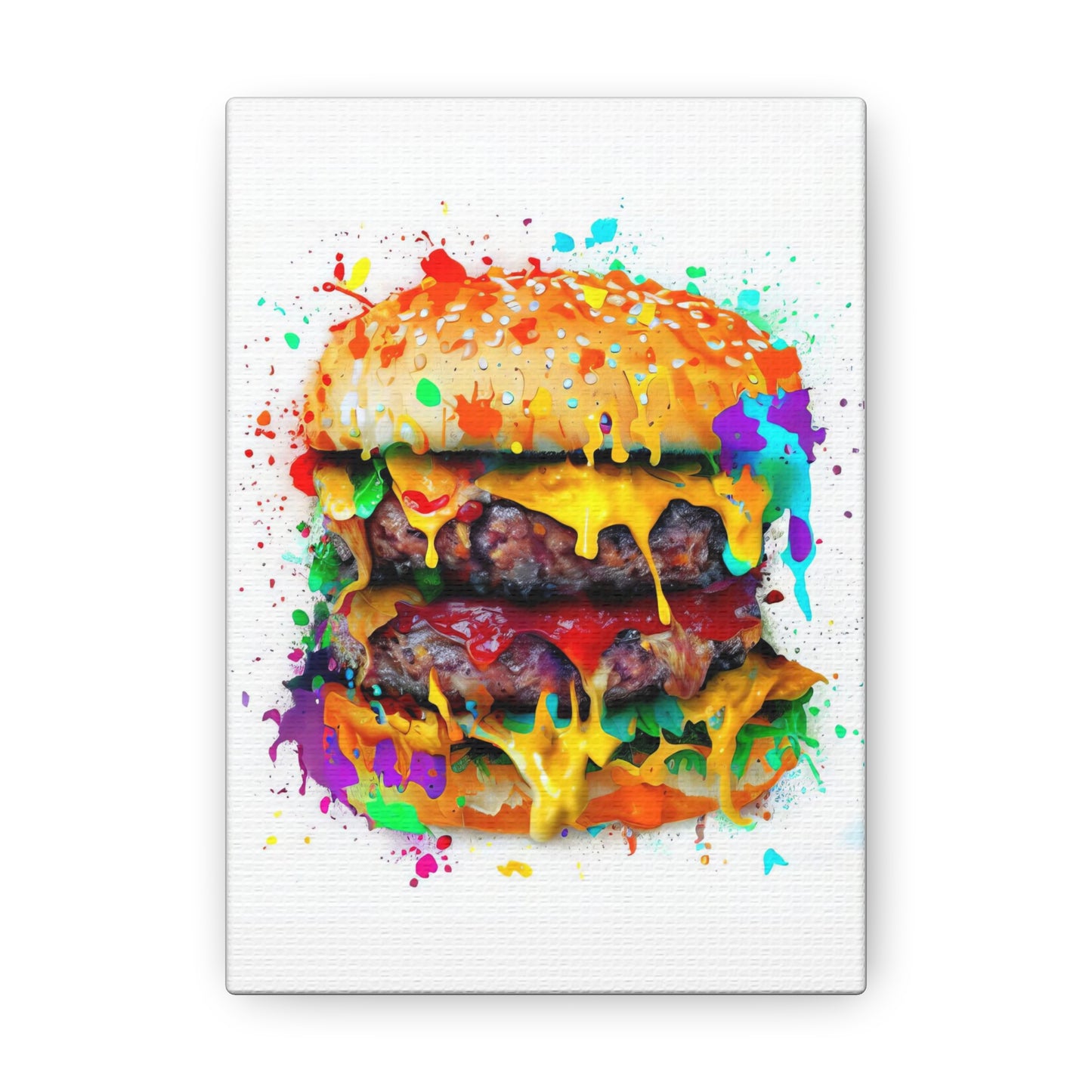 Double Cheese Burger  - Canvas Wall Art