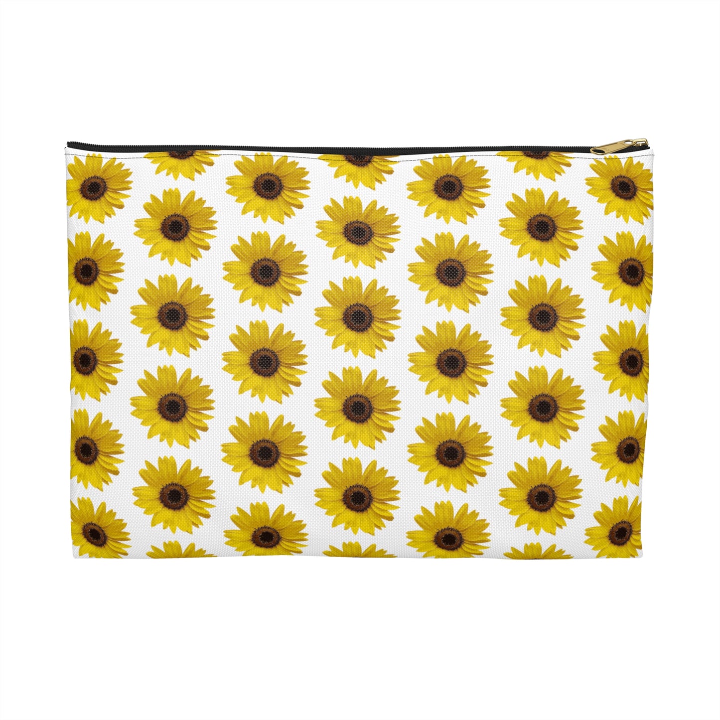 Sunflower White Accessory Pouch