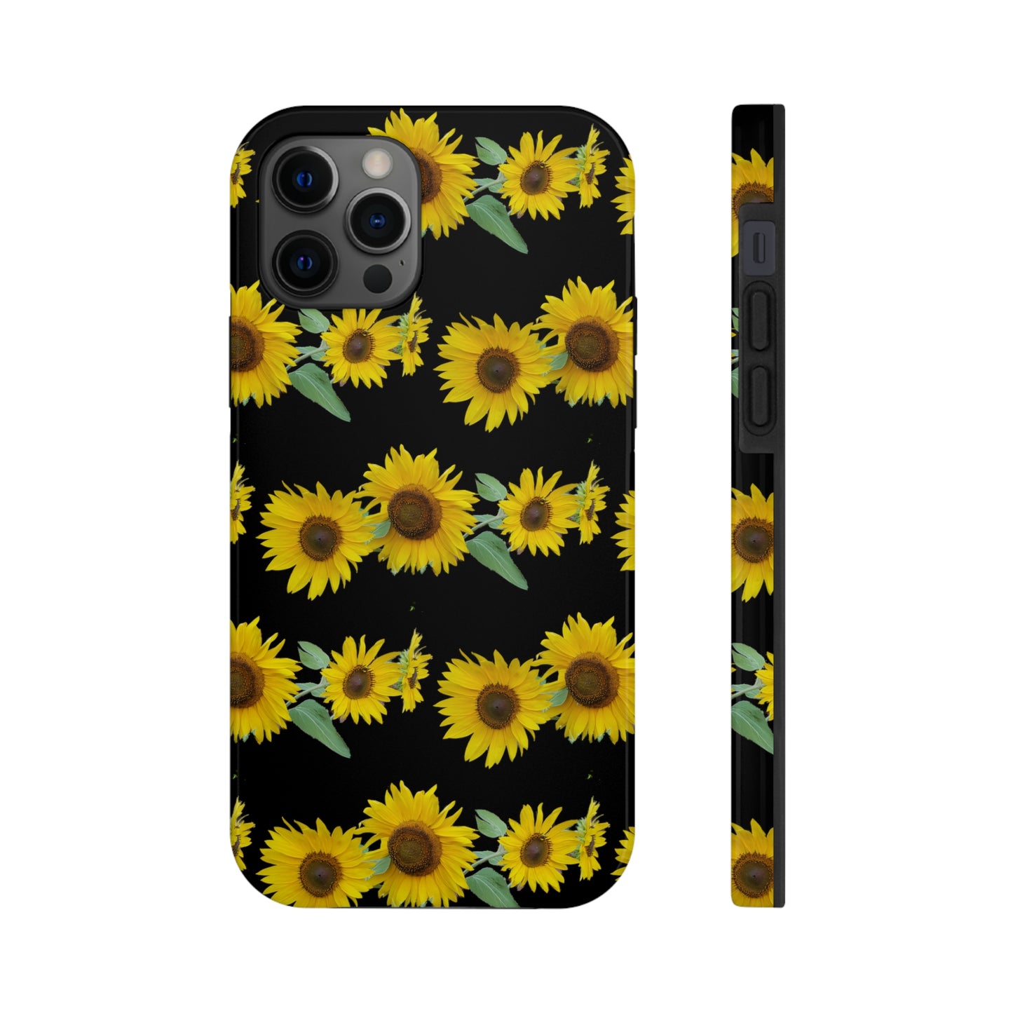 Sunflower Cluster Black Tough Phone Case