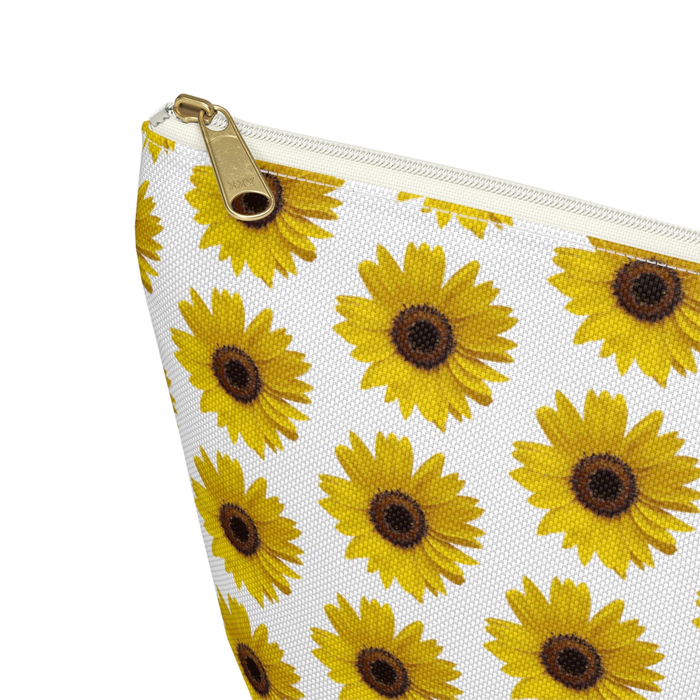 Sunflower White Accessory Pouch w T-bottom