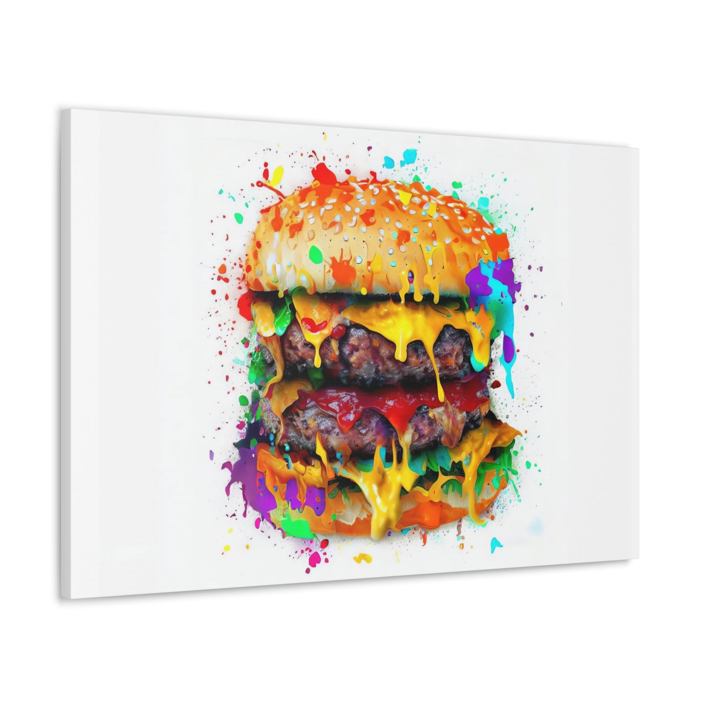 Double Cheese Burger  - Canvas Wall Art