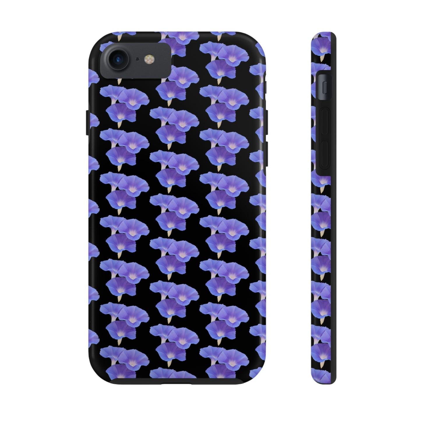 Purple Morning Glory Black Tough Phone Case