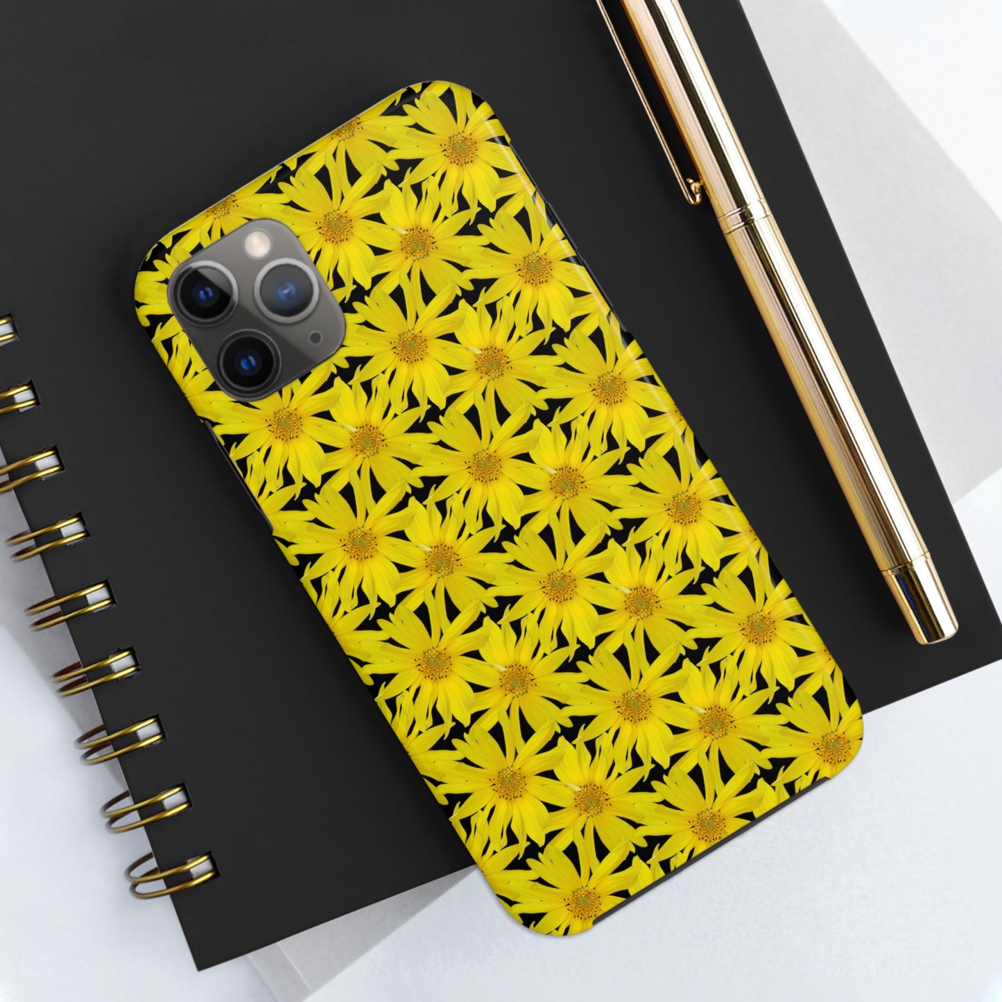 Wall Sunflower Black Tough Phone Case