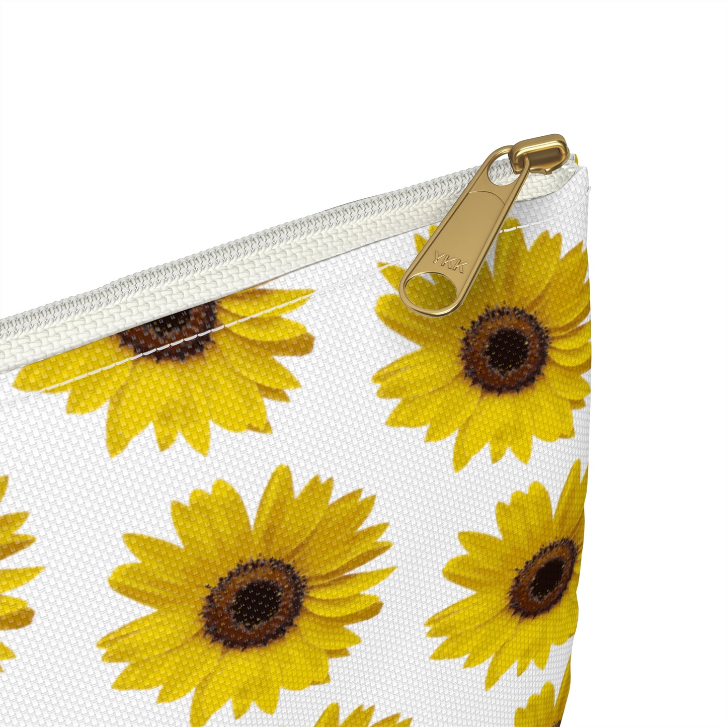 Sunflower White Accessory Pouch